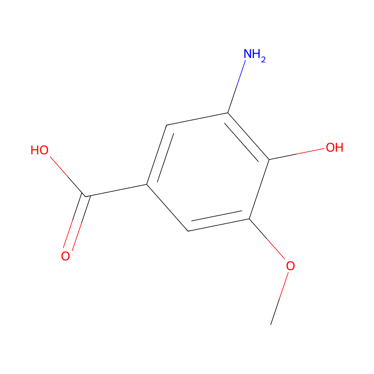 3-Amino-4-hydroxy-5-methoxybenzoic acid molecular structure, CAS 84211-28-9