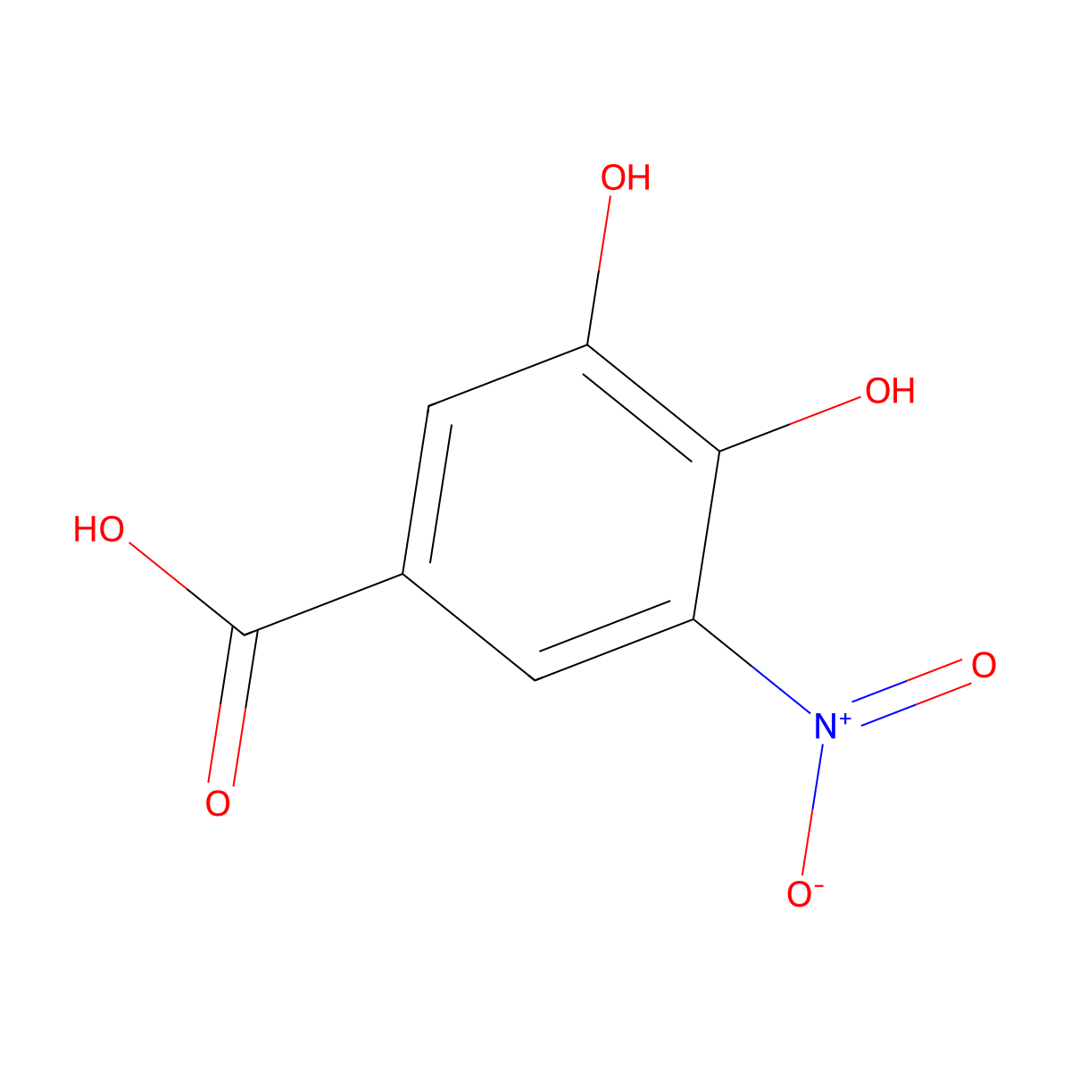 3,4-Dihydroxy-5-nitrobenzoic acid molecular structure, CAS 84211-30-3