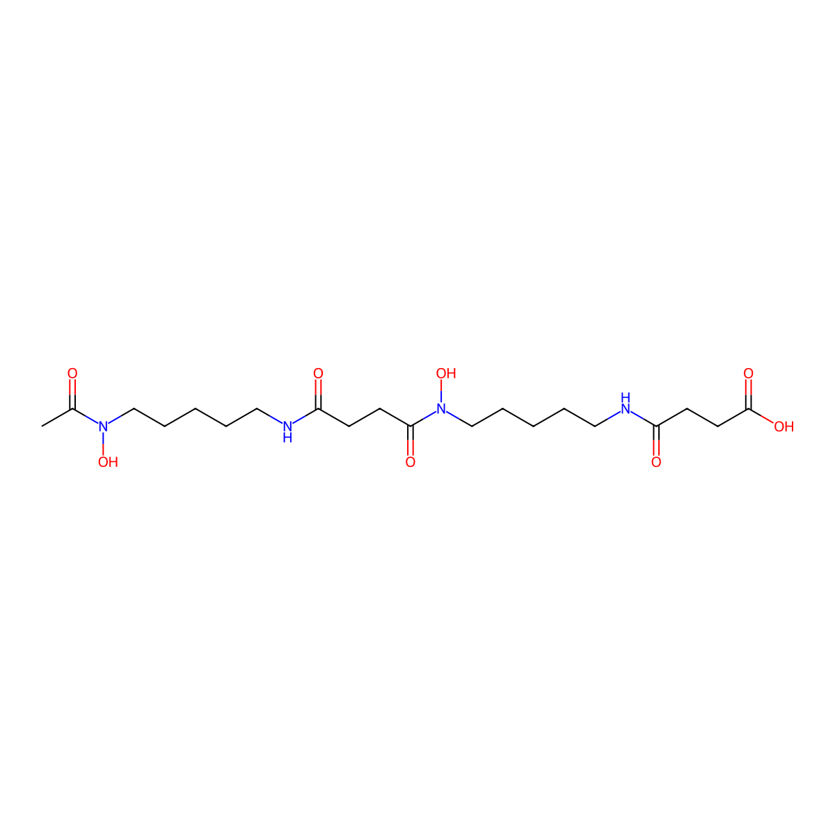 11,22-Dihydroxy-4,12,15,23-tetraoxo-5,11,16,22-tetraazatetracosanoic acid molecular structure, CAS 84211-46-1