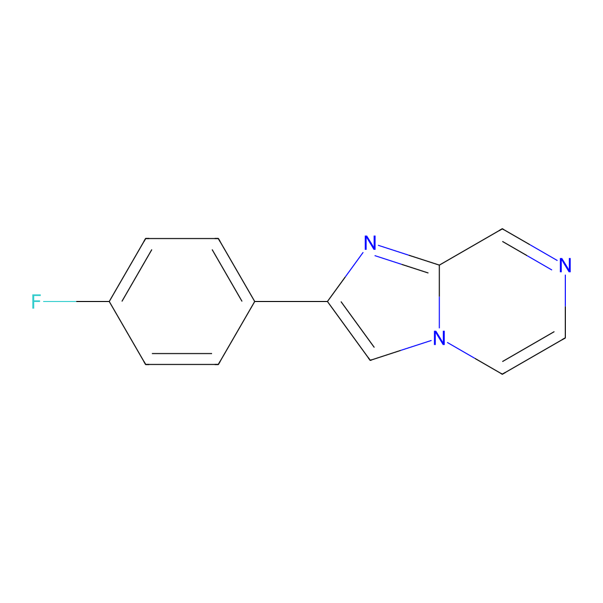 2-(4-Fluorophenyl)imidazo[1,2-a]pyrazine molecular structure, CAS 842110-10-5