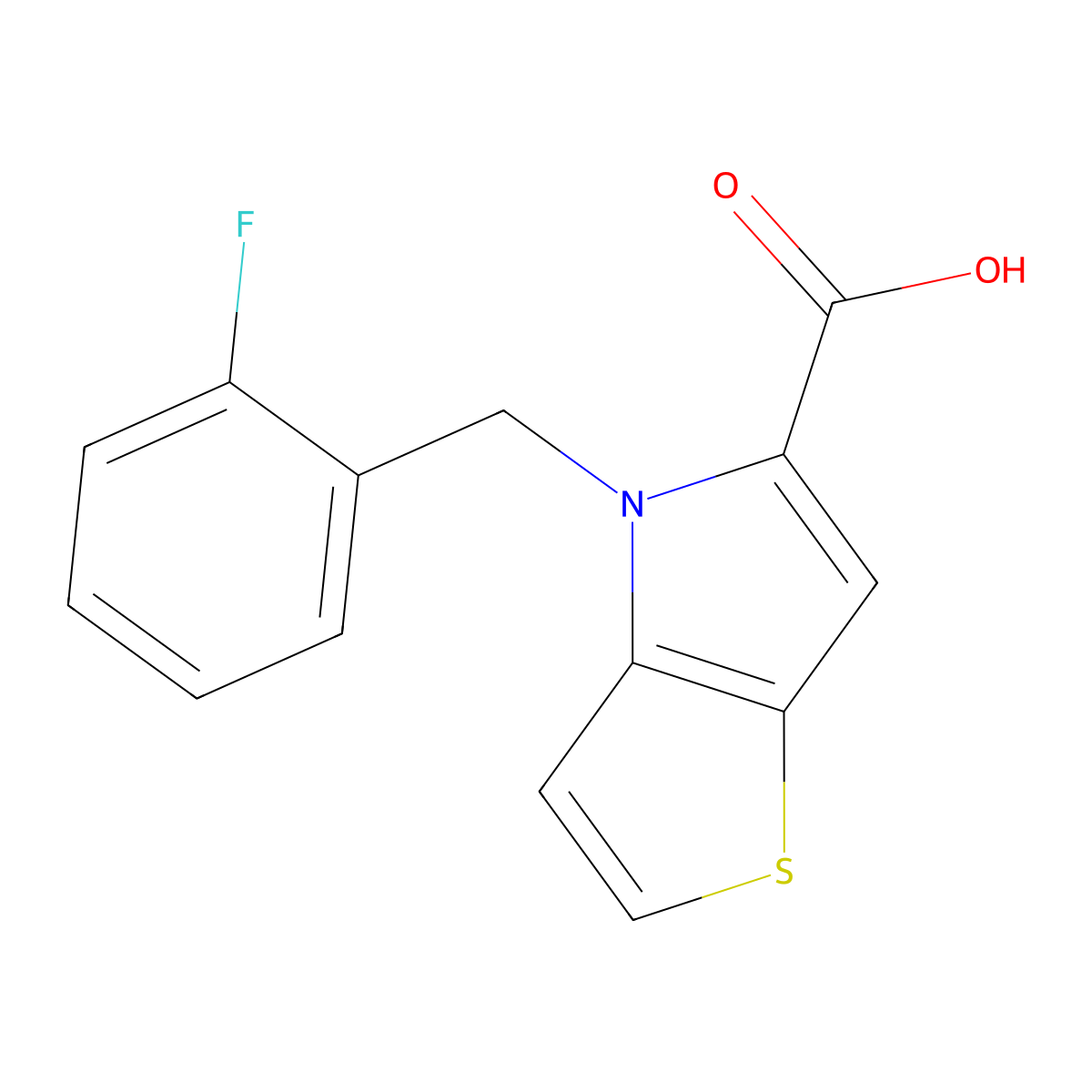 4-[(2-Fluorophenyl)methyl]thieno[3,2-b]pyrrole-5-carboxylic acid molecular structure, CAS 842110-70-7