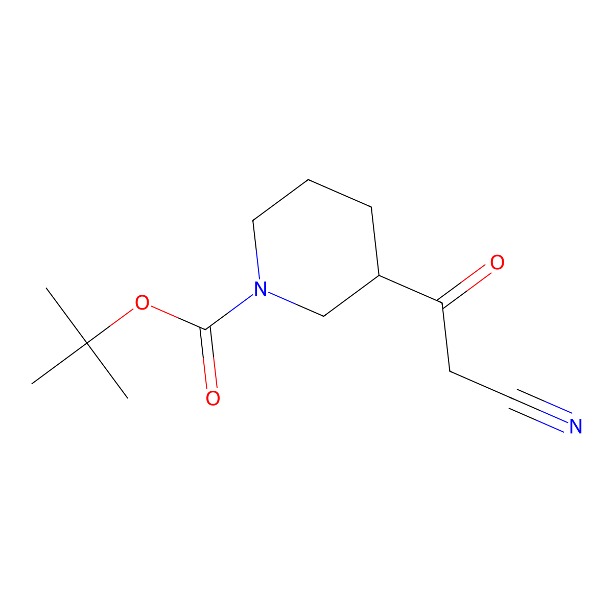 Tert-butyl 3-(2-cyanoacetyl)piperidine-1-carboxylate molecular structure, CAS 842112-53-2