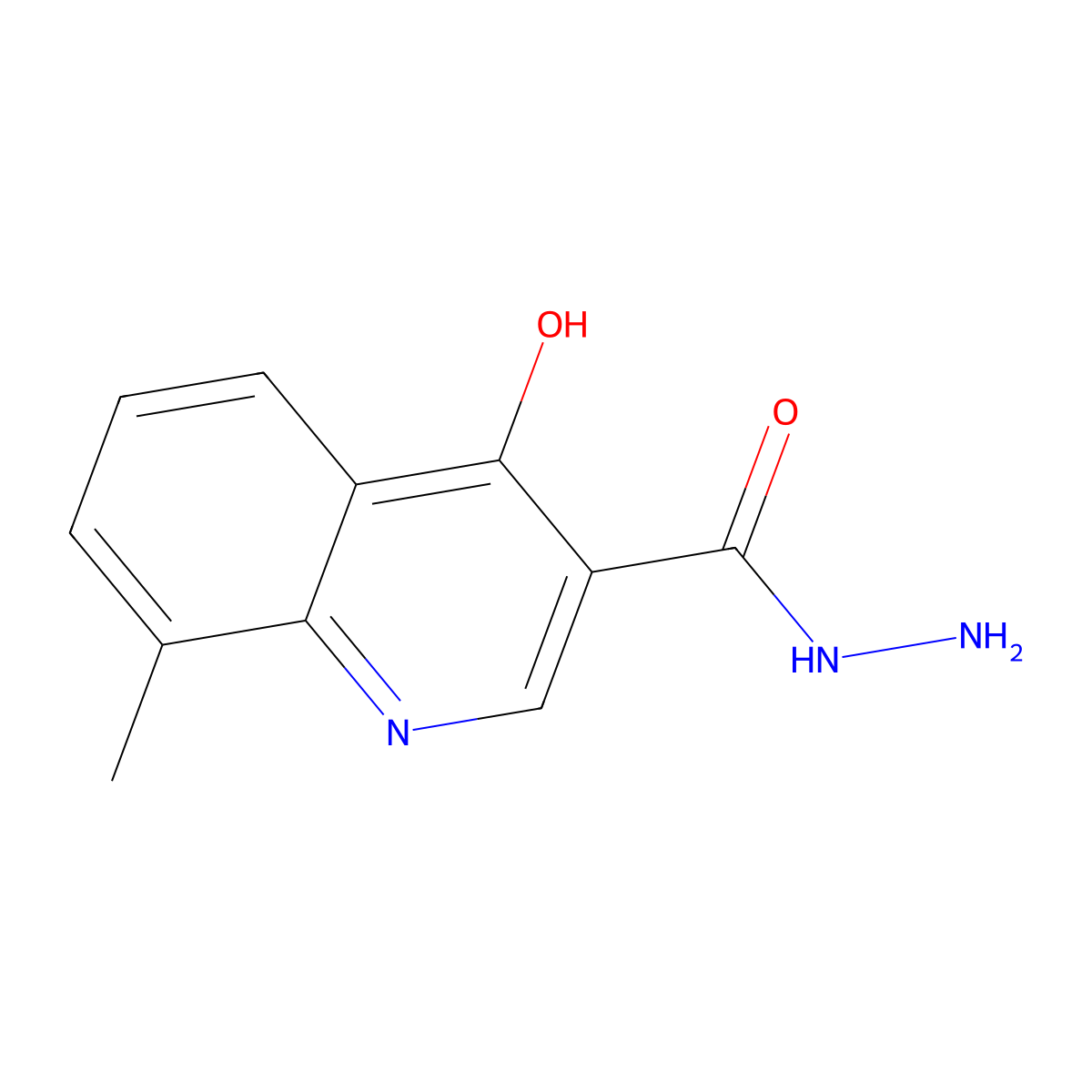 4-Hydroxy-8-methyl-quinoline-3-carboxylic acid hydrazide molecular structure, CAS 842113-14-8