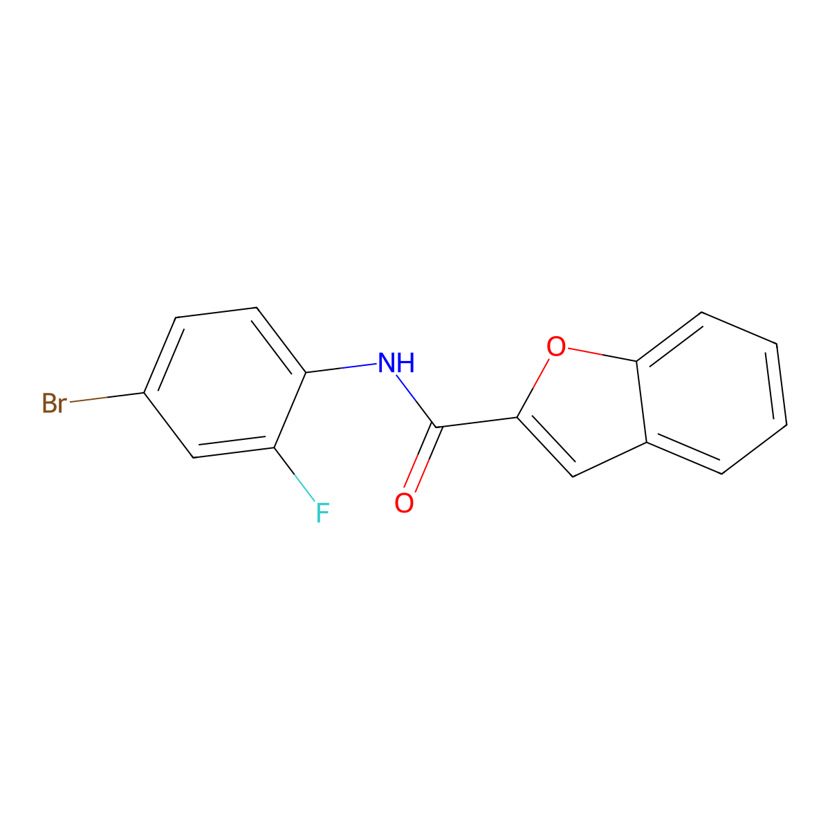N-(4-bromo-2-fluorophenyl)-1-benzofuran-2-carboxamide molecular structure, CAS 842113-34-2