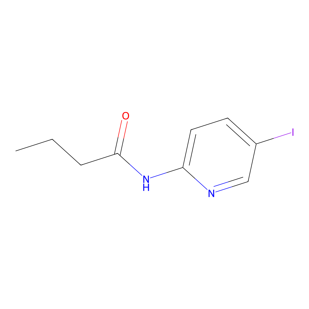 N-(5-iodopyridin-2-yl)butanamide molecular structure, CAS 842113-47-7