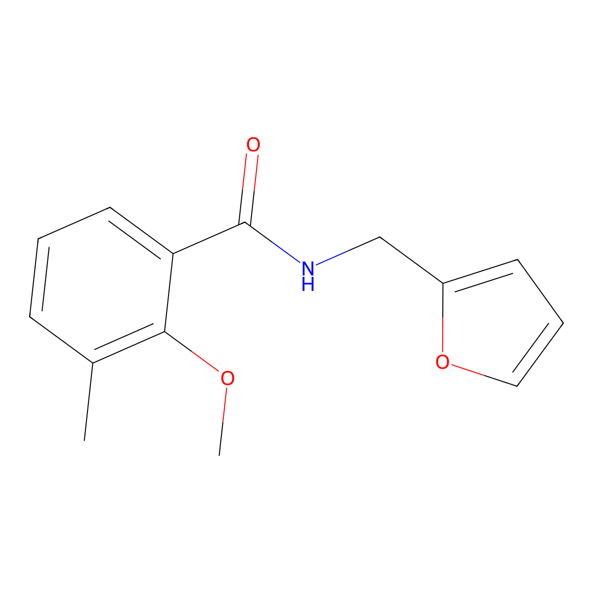 N-(furan-2-ylmethyl)-2-methoxy-3-methylbenzamide molecular structure, CAS 842113-66-0