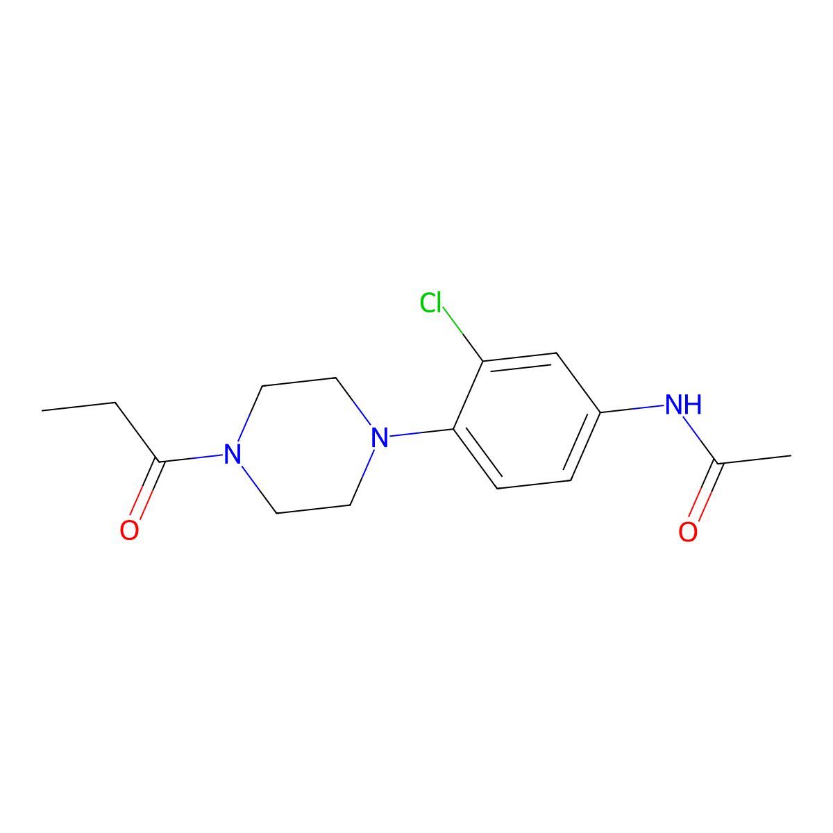 N-[3-chloro-4-(4-propanoylpiperazin-1-yl)phenyl]acetamide molecular structure, CAS 842113-70-6