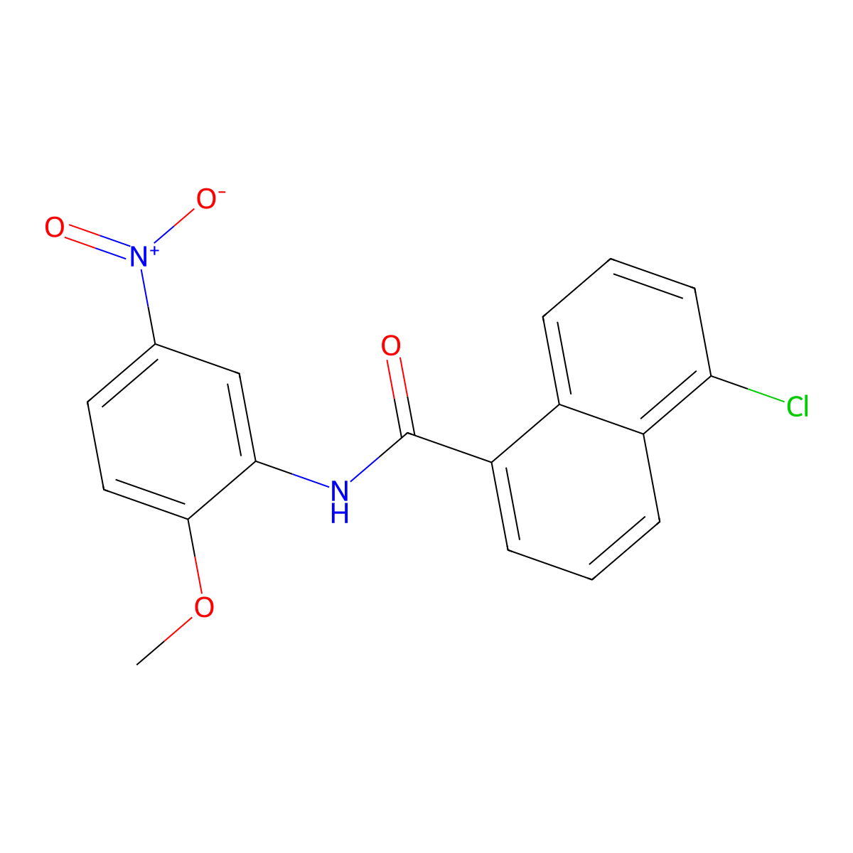 5-chloro-N-(2-methoxy-5-nitrophenyl)naphthalene-1-carboxamide molecular structure, CAS 842113-75-1