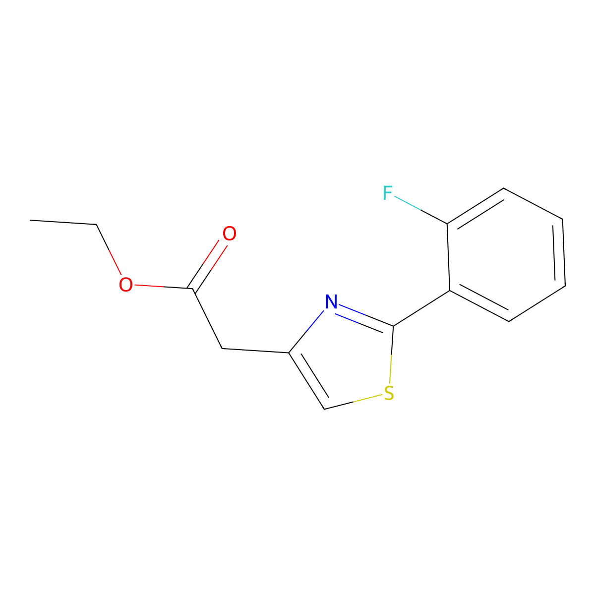 Ethyl 2-[2-(2-fluorophenyl)-1,3-thiazol-4-yl]acetate molecular structure, CAS 842113-80-8