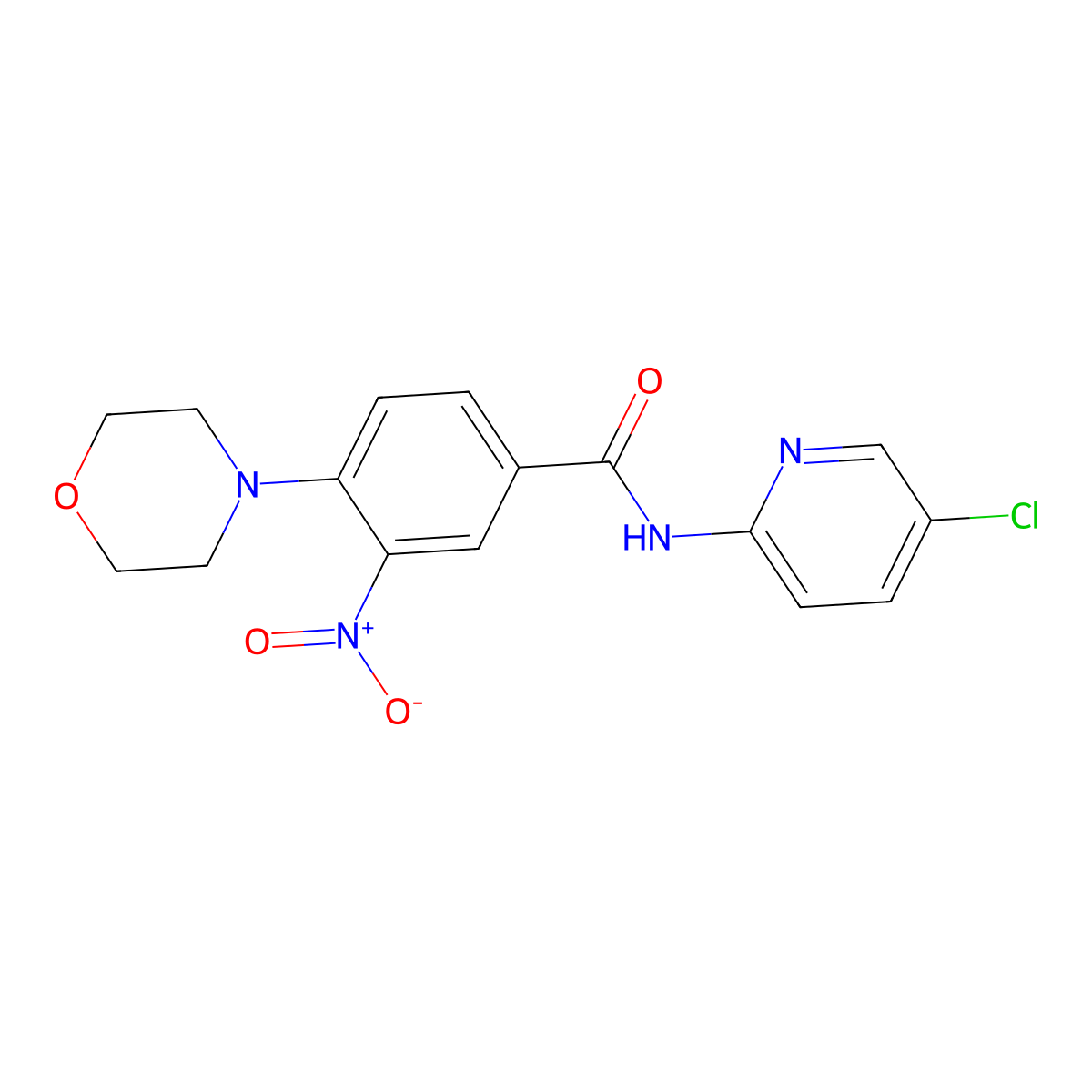 N-(5-chloropyridin-2-yl)-4-(morpholin-4-yl)-3-nitrobenzamide molecular structure, CAS 842113-81-9