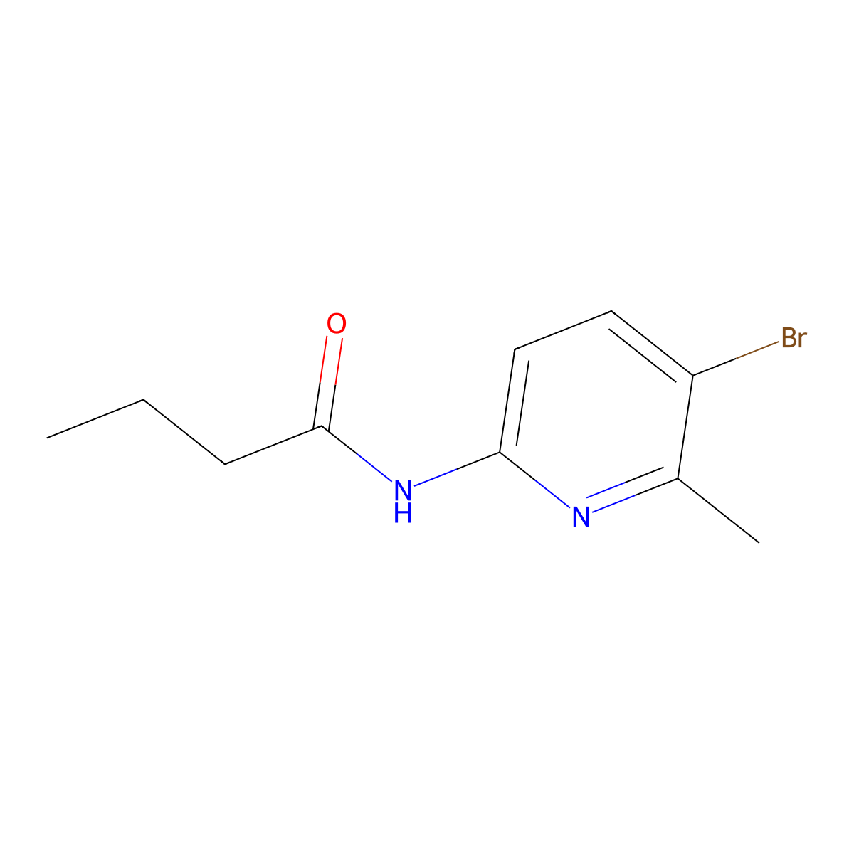 N-(5-bromo-6-methylpyridin-2-yl)butanamide molecular structure, CAS 842113-90-0