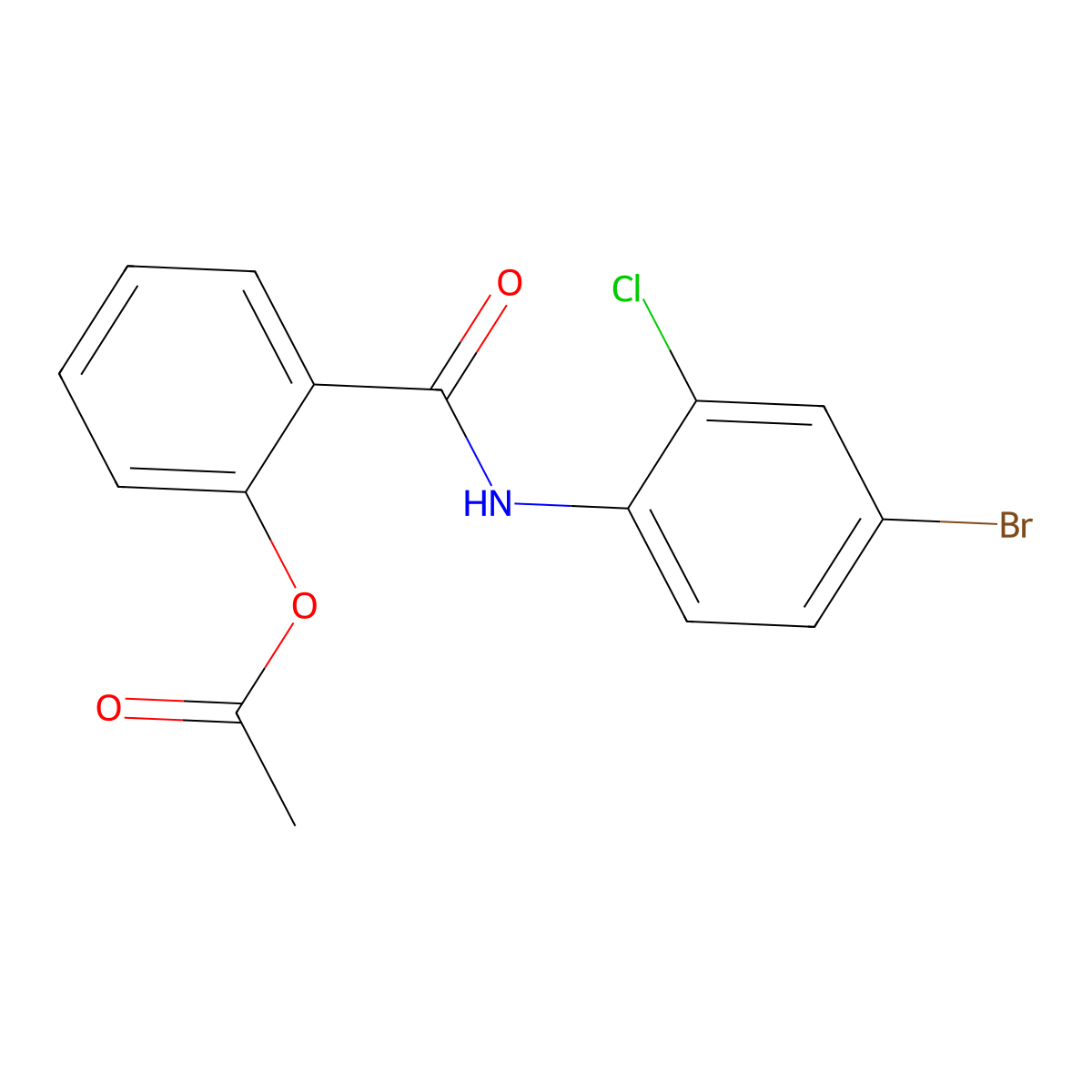 2-((4-Bromo-2-chlorophenyl)carbamoyl)phenyl acetate molecular structure, CAS 842113-96-6