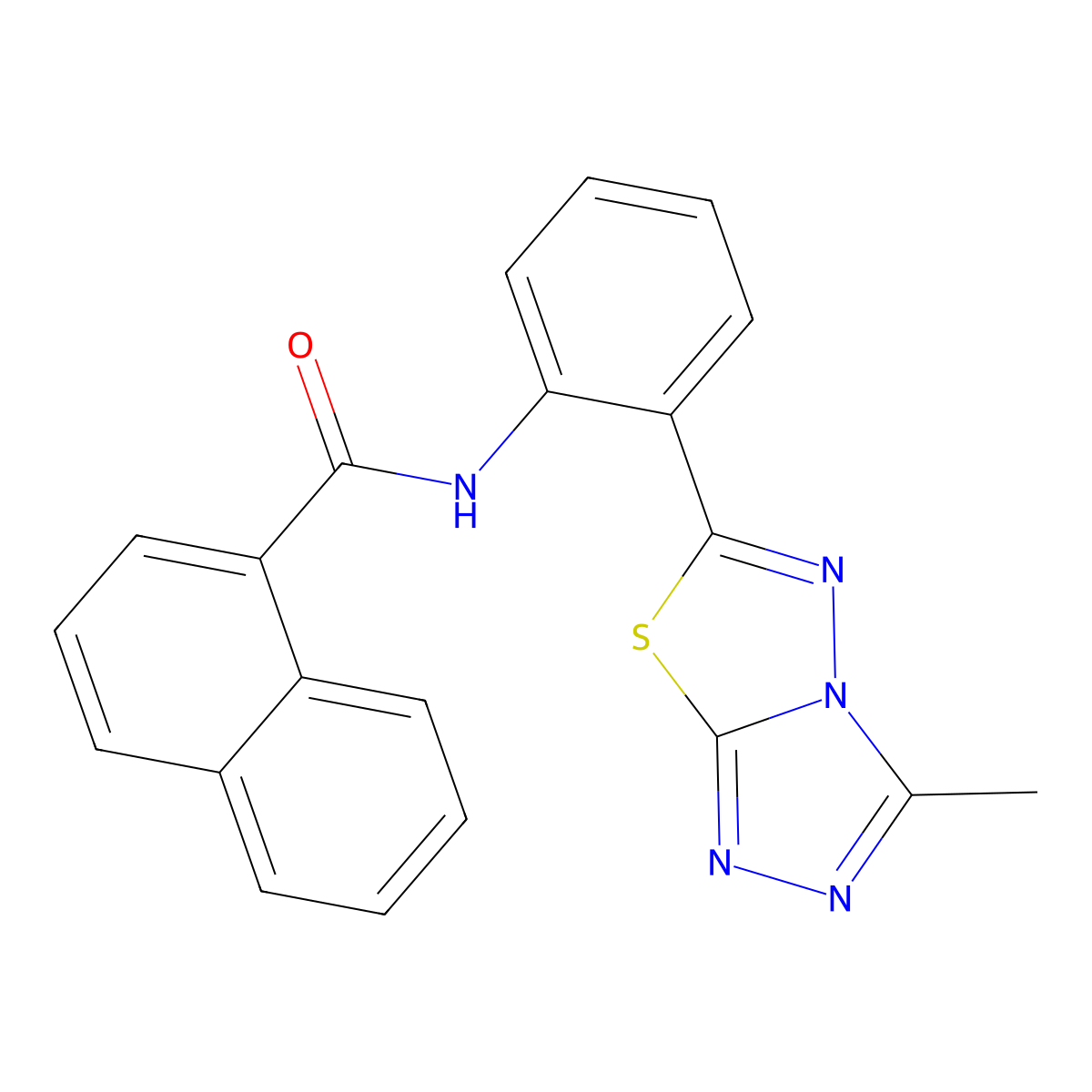 N-[2-(3-methyl-[1,2,4]triazolo[3,4-b][1,3,4]thiadiazol-6-yl)phenyl]naphthalene-1-carboxamide molecular structure, CAS 842114-00-5