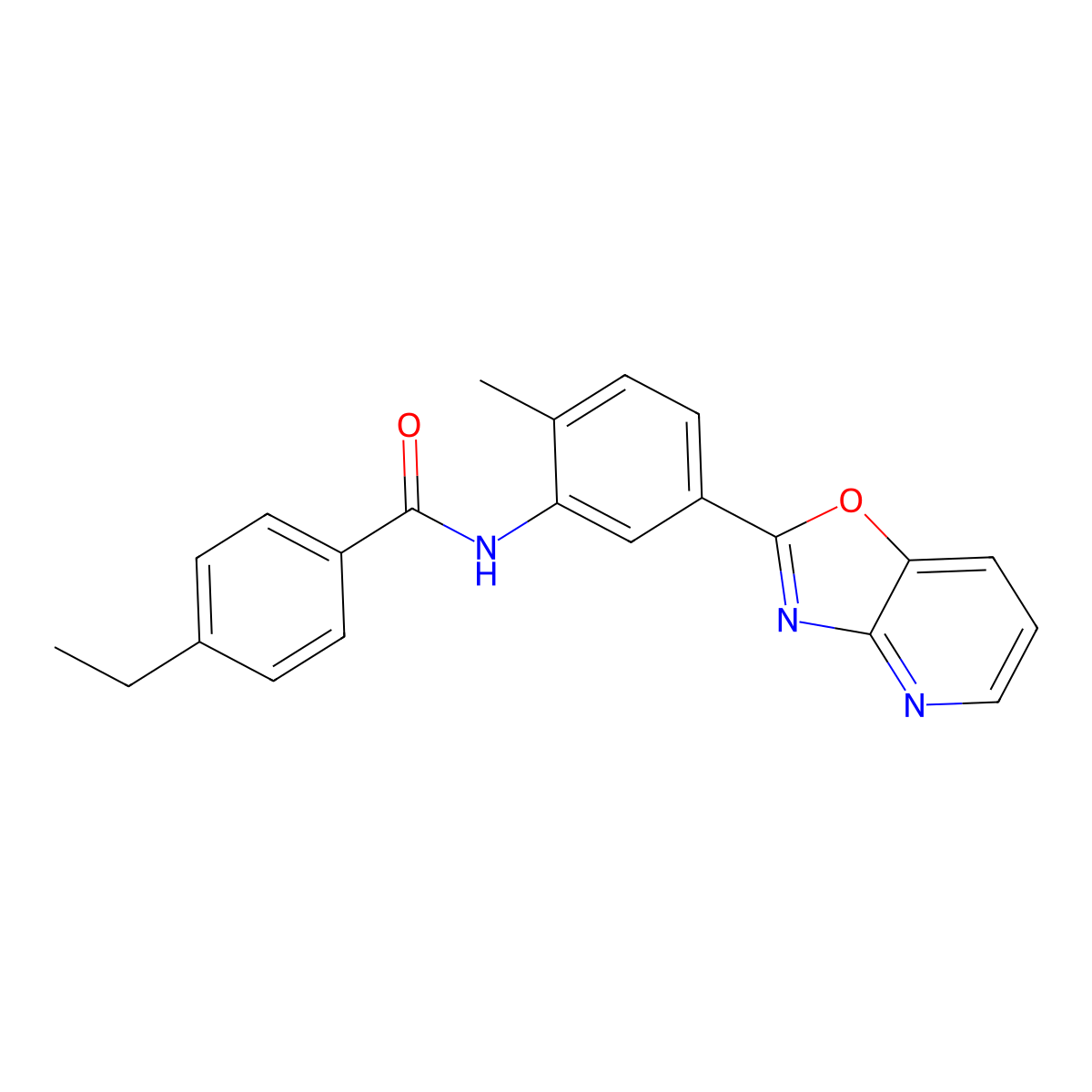 4-ethyl-N-[2-methyl-5-([1,3]oxazolo[4,5-b]pyridin-2-yl)phenyl]benzamide molecular structure, CAS 842114-01-6