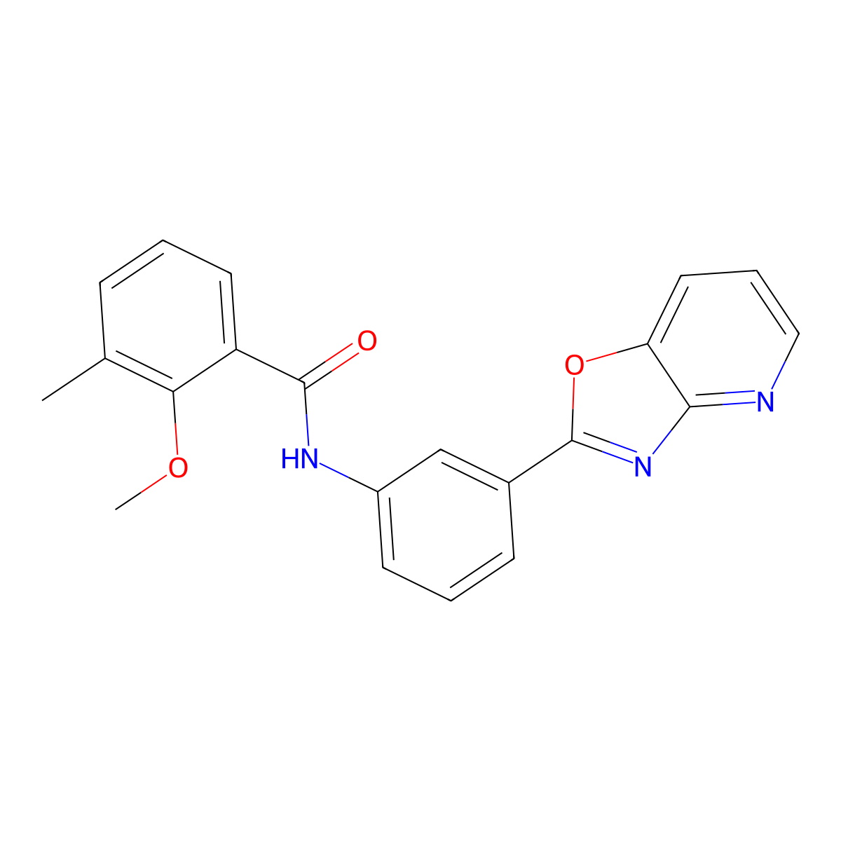 2-methoxy-3-methyl-N-[3-([1,3]oxazolo[4,5-b]pyridin-2-yl)phenyl]benzamide molecular structure, CAS 842114-13-0