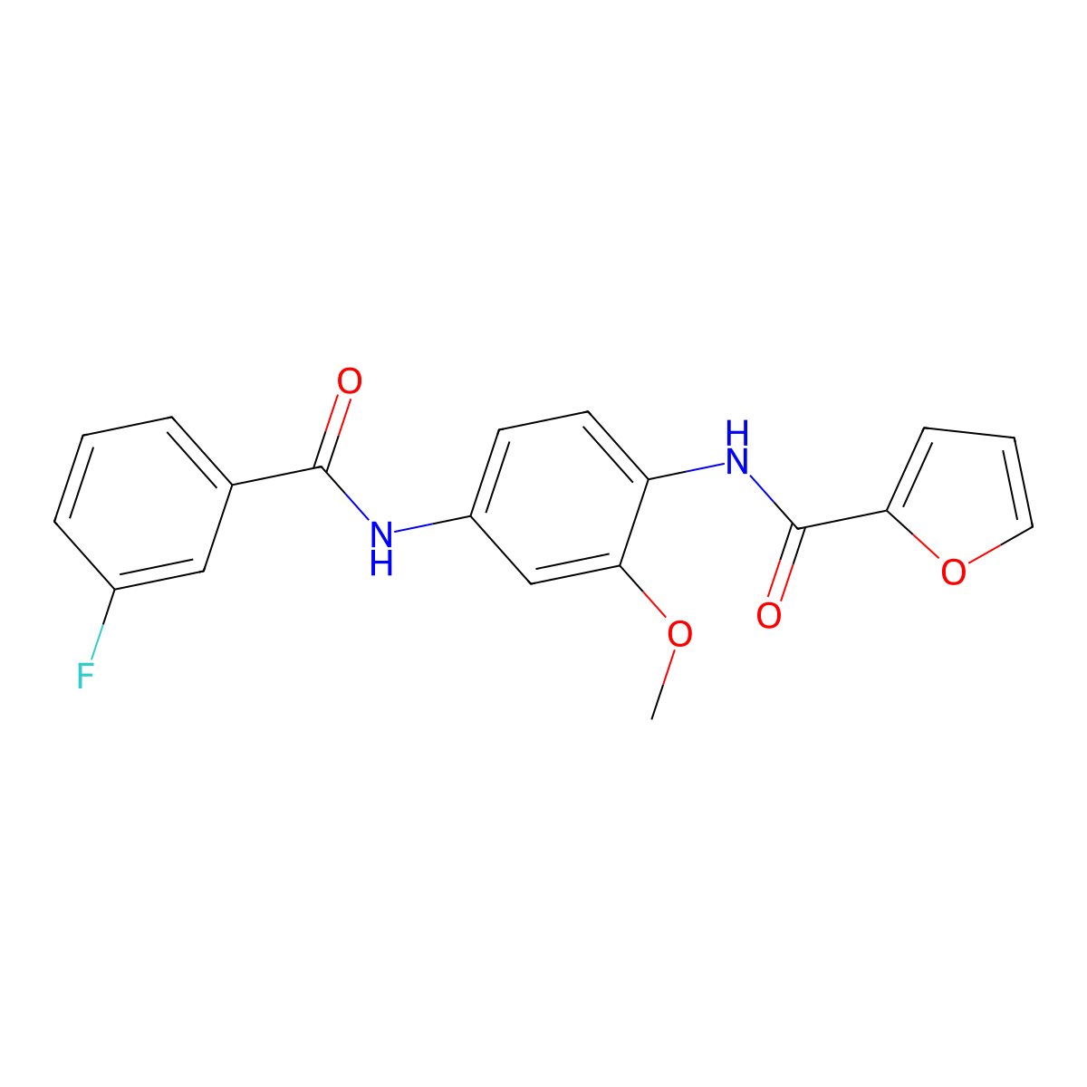 N-[4-[(3-fluorobenzoyl)amino]-2-methoxyphenyl]furan-2-carboxamide molecular structure, CAS 842114-17-4