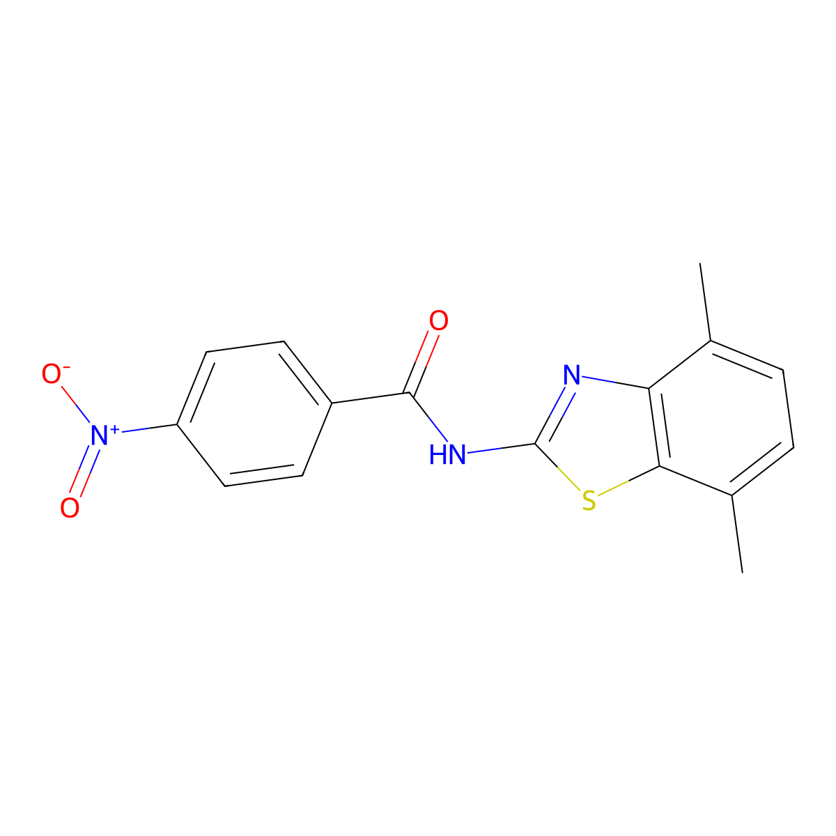 N-(4,7-dimethyl-1,3-benzothiazol-2-yl)-4-nitrobenzamide molecular structure, CAS 842114-74-3