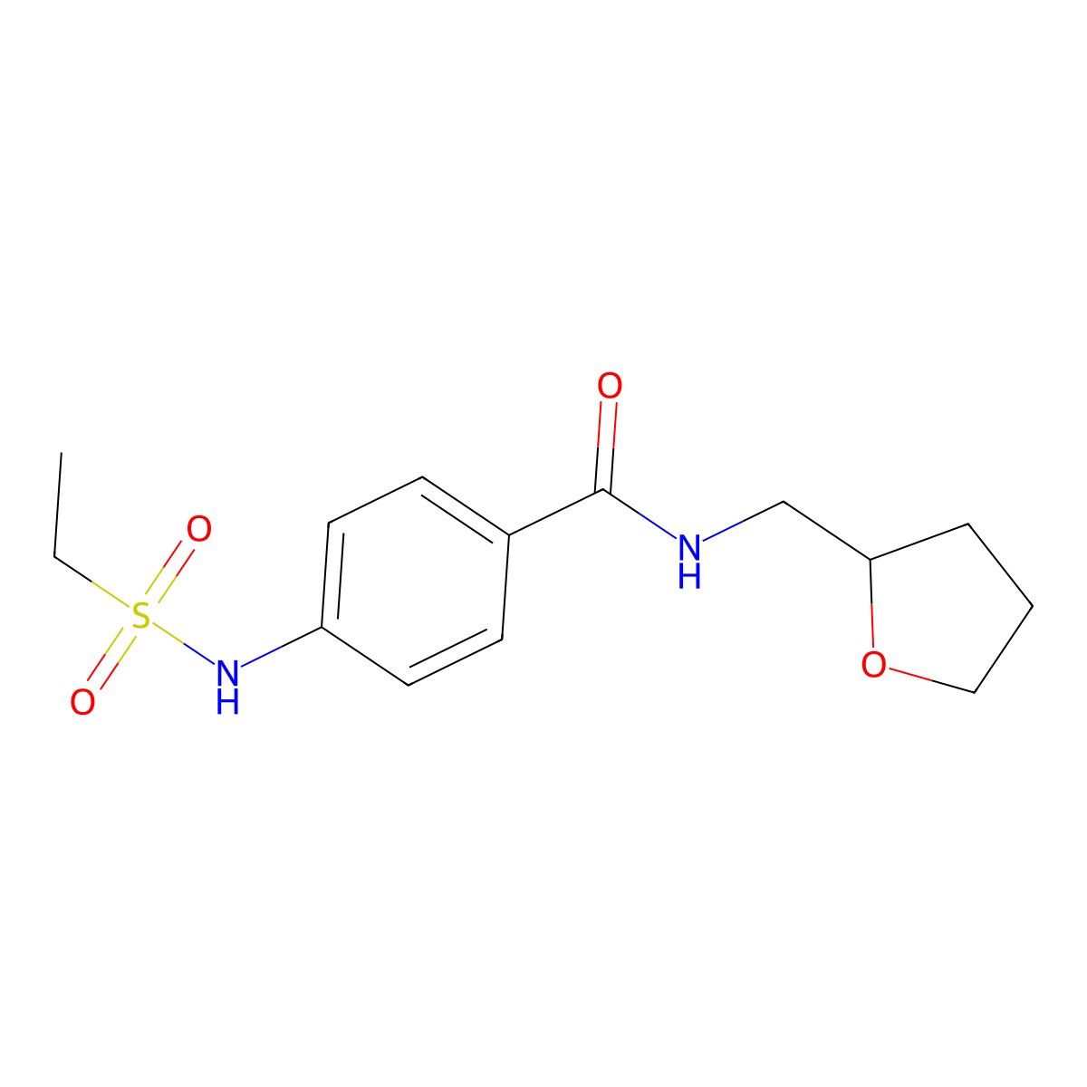 4-(ethylsulfonylamino)-N-(oxolan-2-ylmethyl)benzamide molecular structure, CAS 842114-76-5