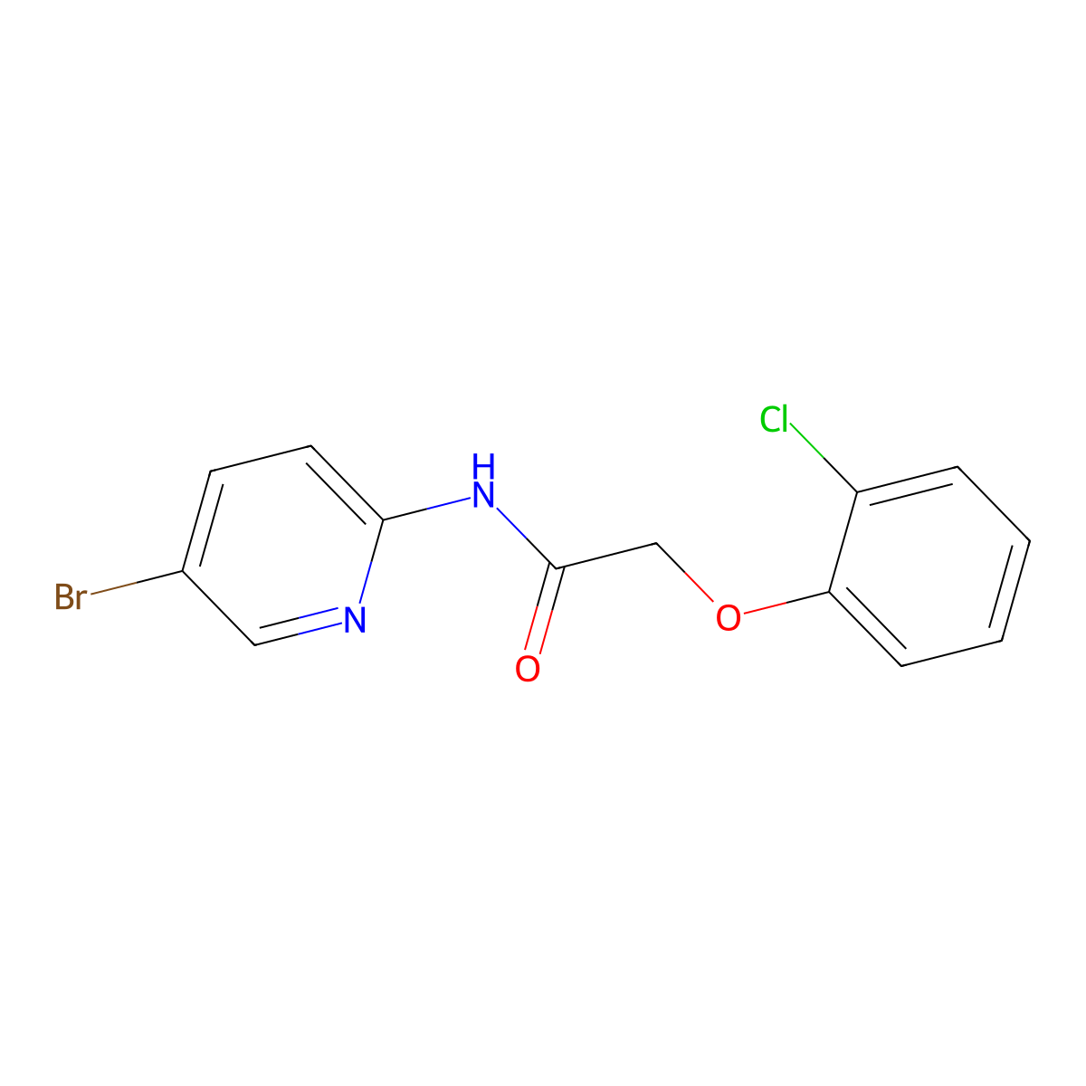 N-(5-bromopyridin-2-yl)-2-(2-chlorophenoxy)acetamide molecular structure, CAS 842114-83-4