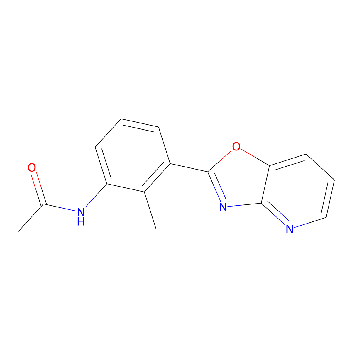 N-[2-methyl-3-([1,3]oxazolo[4,5-b]pyridin-2-yl)phenyl]acetamide molecular structure, CAS 842114-95-8