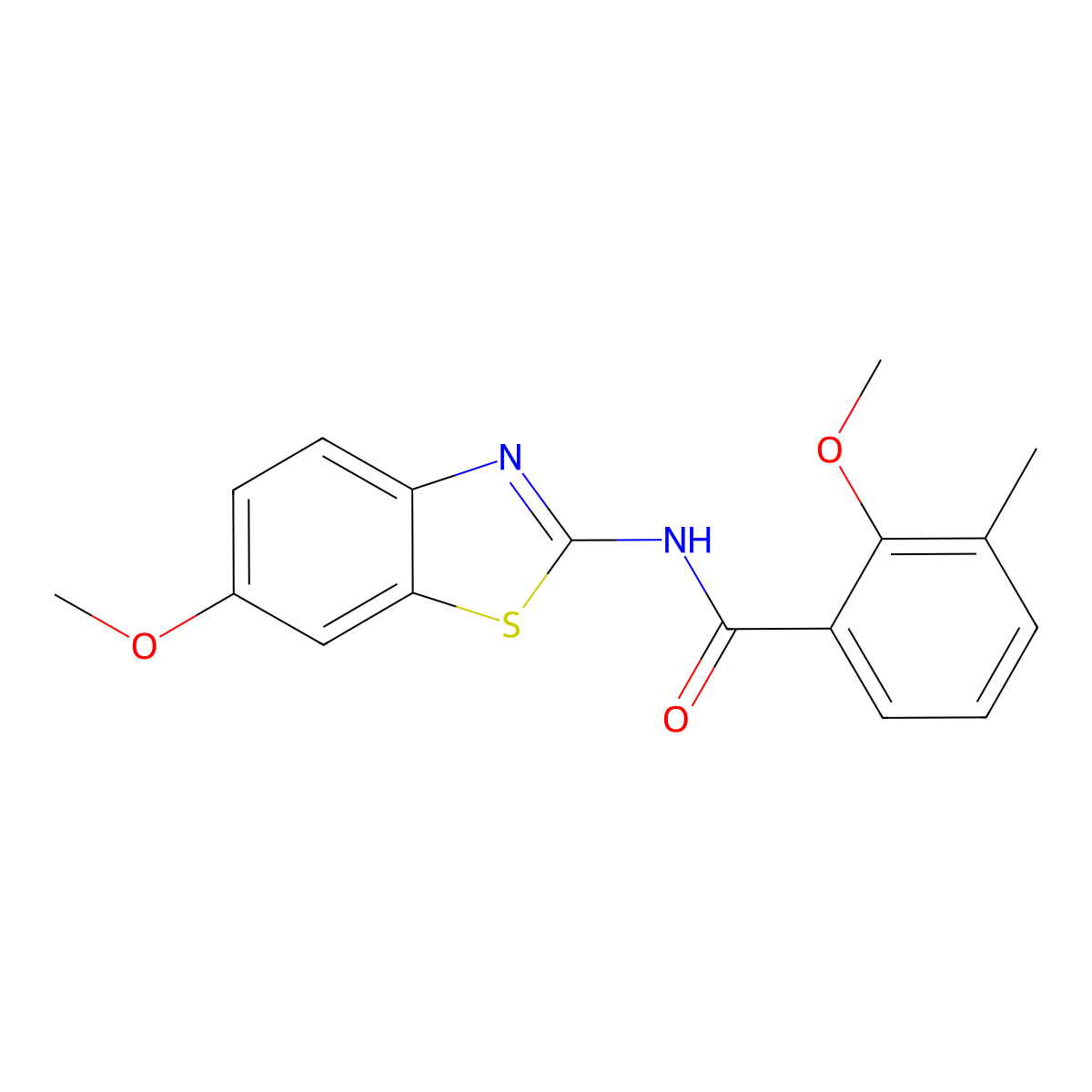 2-methoxy-N-(6-methoxy-1,3-benzothiazol-2-yl)-3-methylbenzamide molecular structure, CAS 842114-96-9