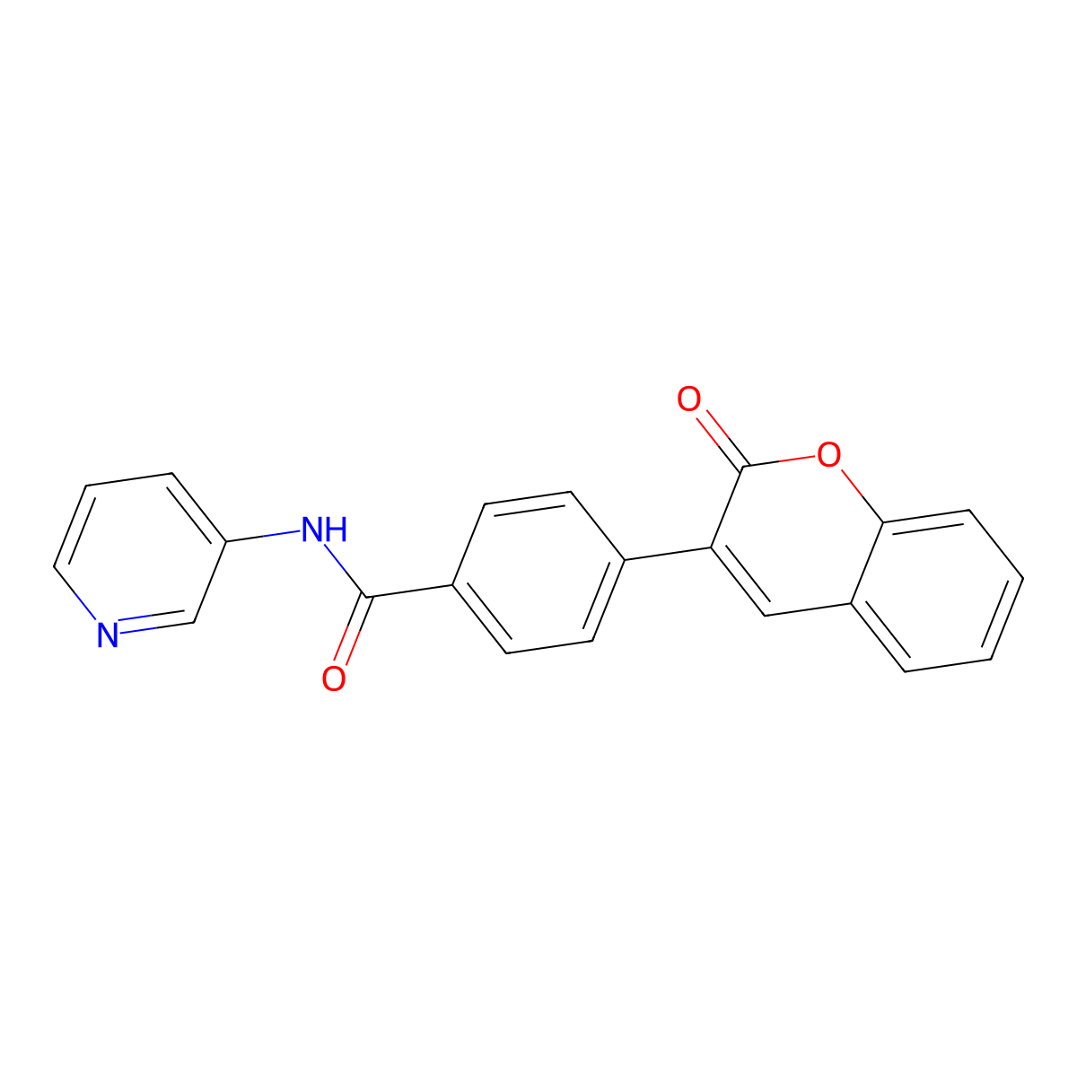 4-(2-oxochromen-3-yl)-N-pyridin-3-ylbenzamide molecular structure, CAS 842115-00-8