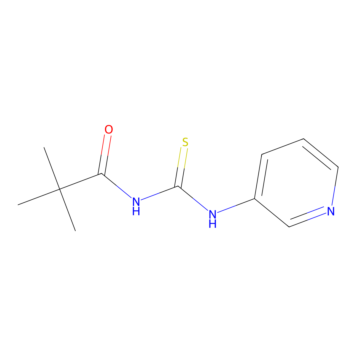 2,2-dimethyl-N-(pyridin-3-ylcarbamothioyl)propanamide molecular structure, CAS 842115-09-7