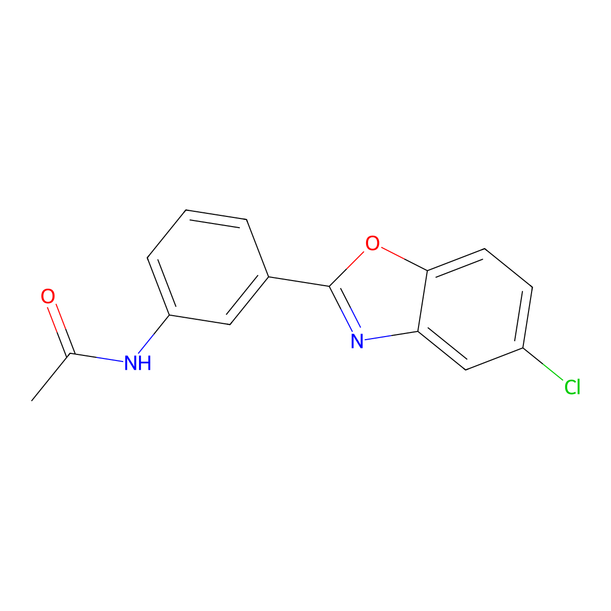 N-[3-(5-chloro-1,3-benzoxazol-2-yl)phenyl]acetamide molecular structure, CAS 842115-18-8