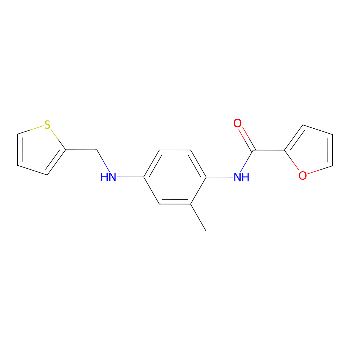 N-{2-methyl-4-[(2-thienylmethyl)amino]phenyl}-2-furamide molecular structure, CAS 842115-32-6