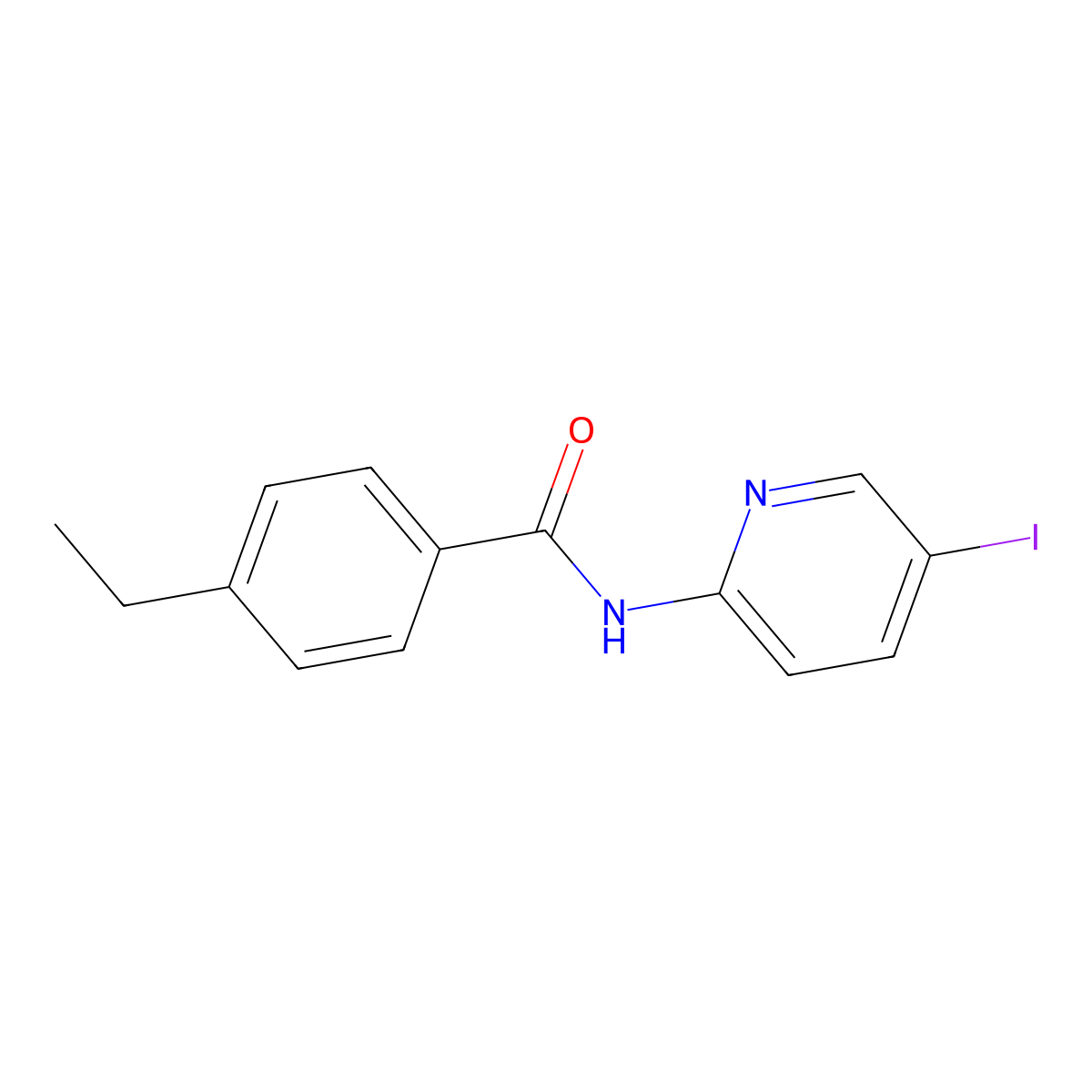 4-ethyl-N-(5-iodo-2-pyridinyl)benzamide molecular structure, CAS 842115-40-6