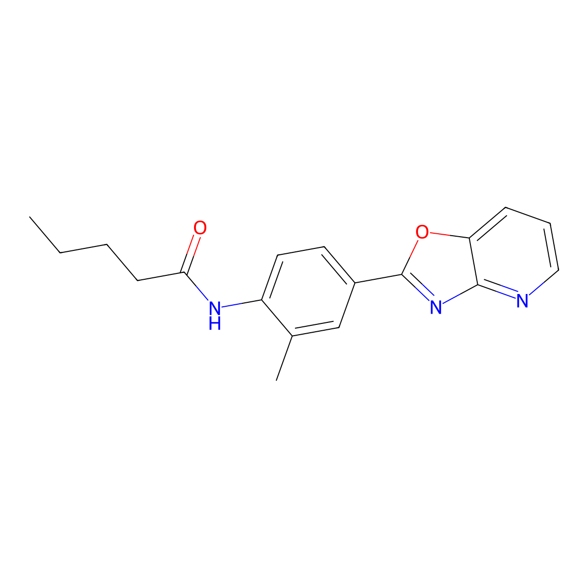 N-[2-methyl-4-([1,3]oxazolo[4,5-b]pyridin-2-yl)phenyl]pentanamide molecular structure, CAS 842115-43-9