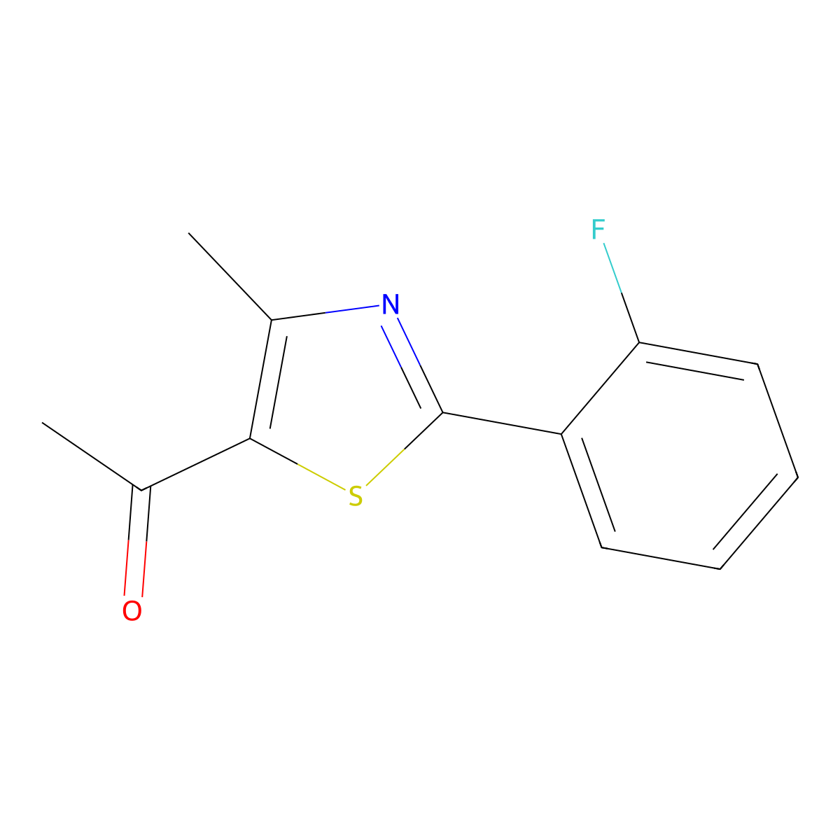 1-[2-(2-Fluorophenyl)-4-methyl-1,3-thiazol-5-yl]ethan-1-one molecular structure, CAS 842115-55-3