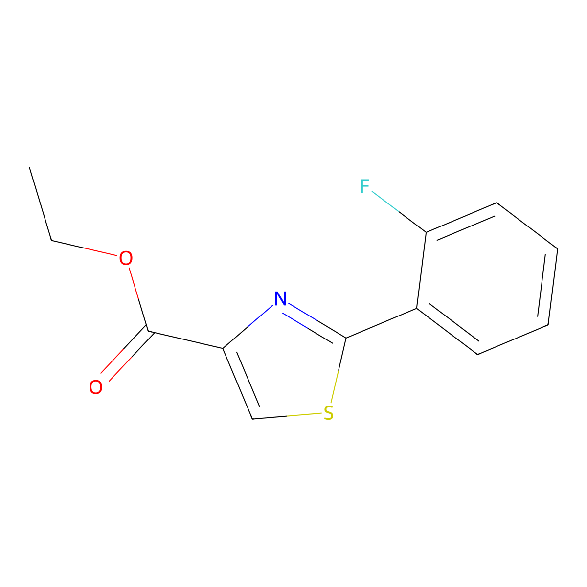 Ethyl 2-(2-fluorophenyl)thiazole-4-carboxylate molecular structure, CAS 842115-87-1