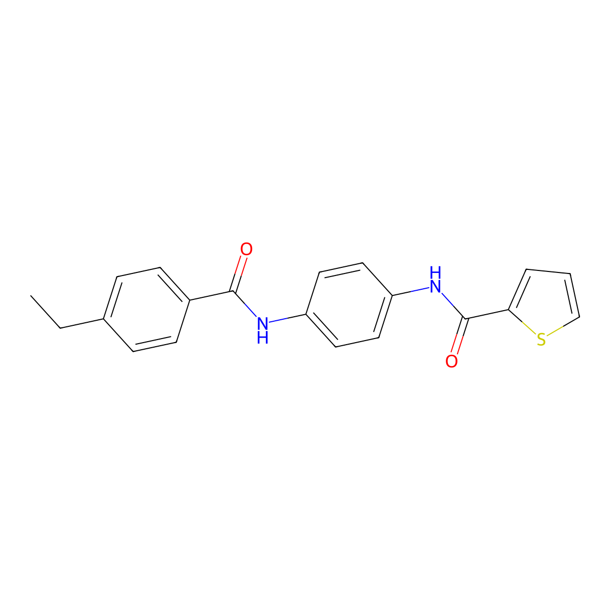 N-[4-[(4-ethylbenzoyl)amino]phenyl]thiophene-2-carboxamide molecular structure, CAS 842115-94-0