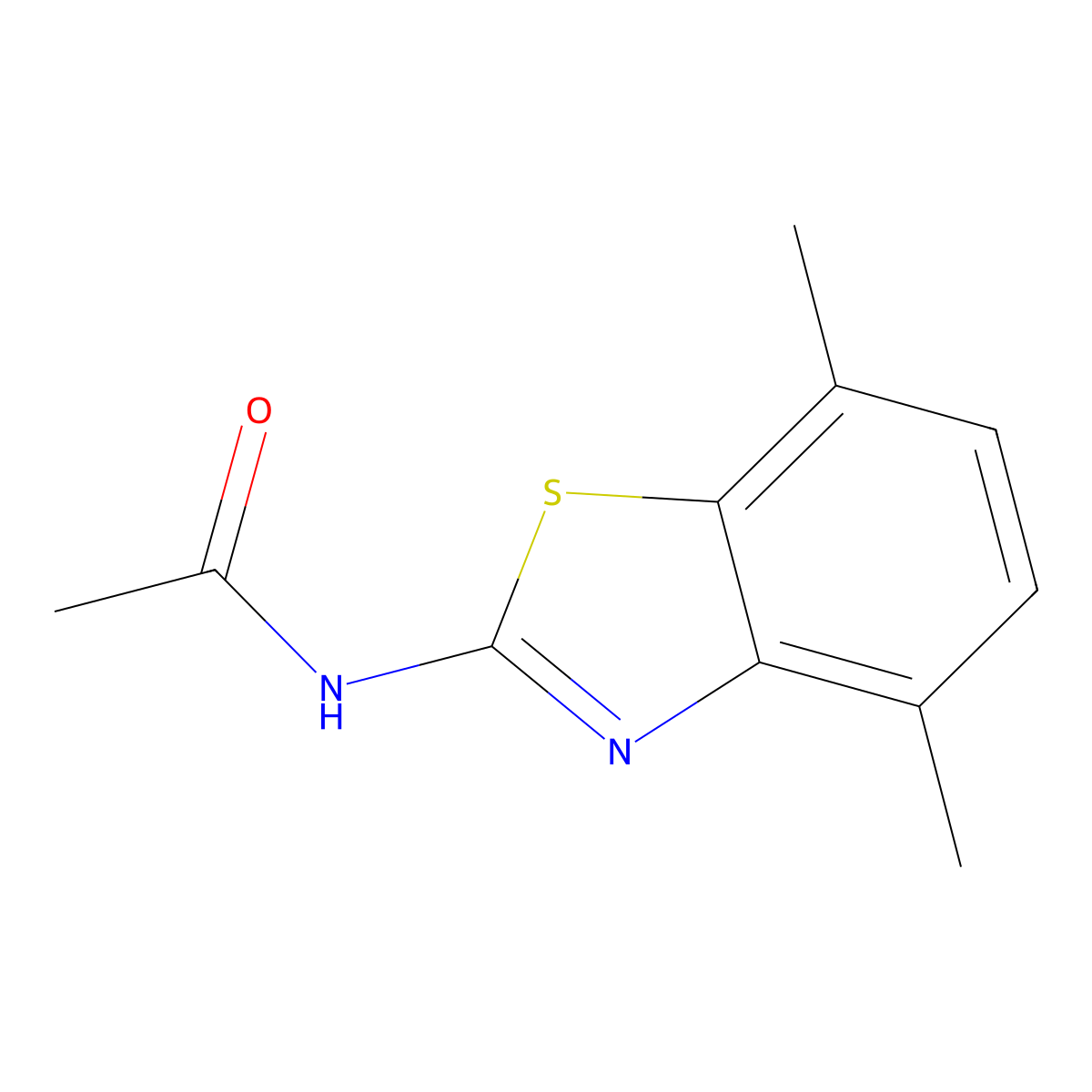 N-(4,7-dimethyl-1,3-benzothiazol-2-yl)acetamide molecular structure, CAS 842115-97-3