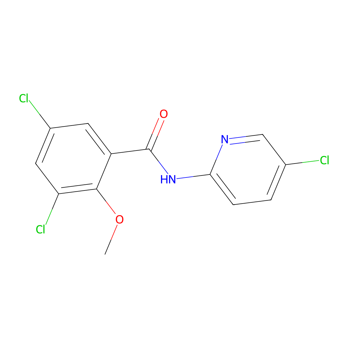 3,5-dichloro-N-(5-chloropyridin-2-yl)-2-methoxybenzamide molecular structure, CAS 842116-18-1