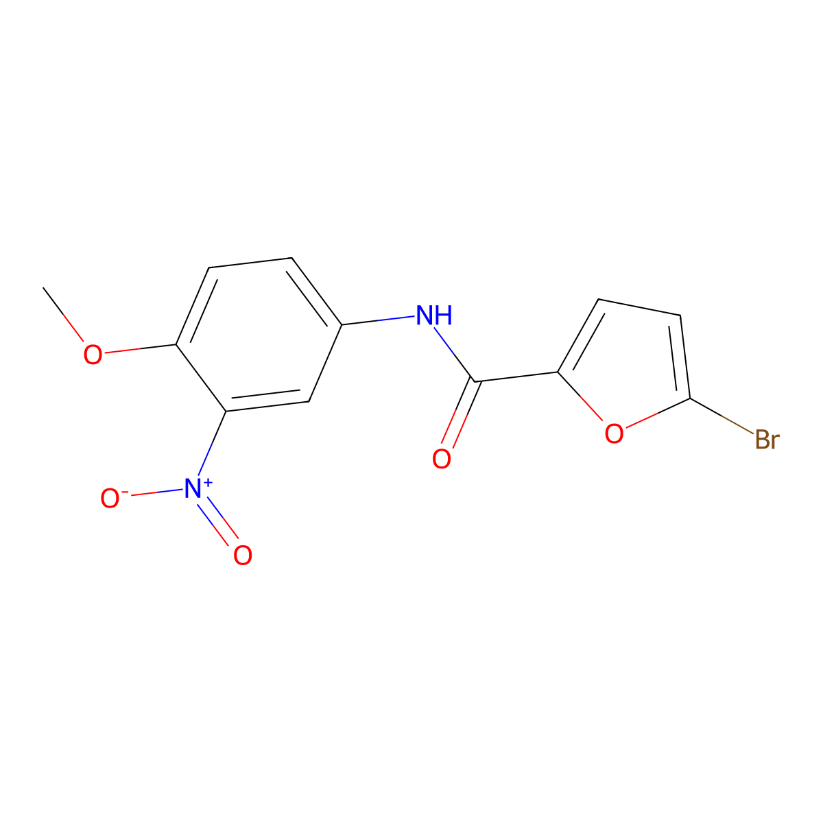 5-bromo-N-(4-methoxy-3-nitrophenyl)furan-2-carboxamide molecular structure, CAS 842116-23-8