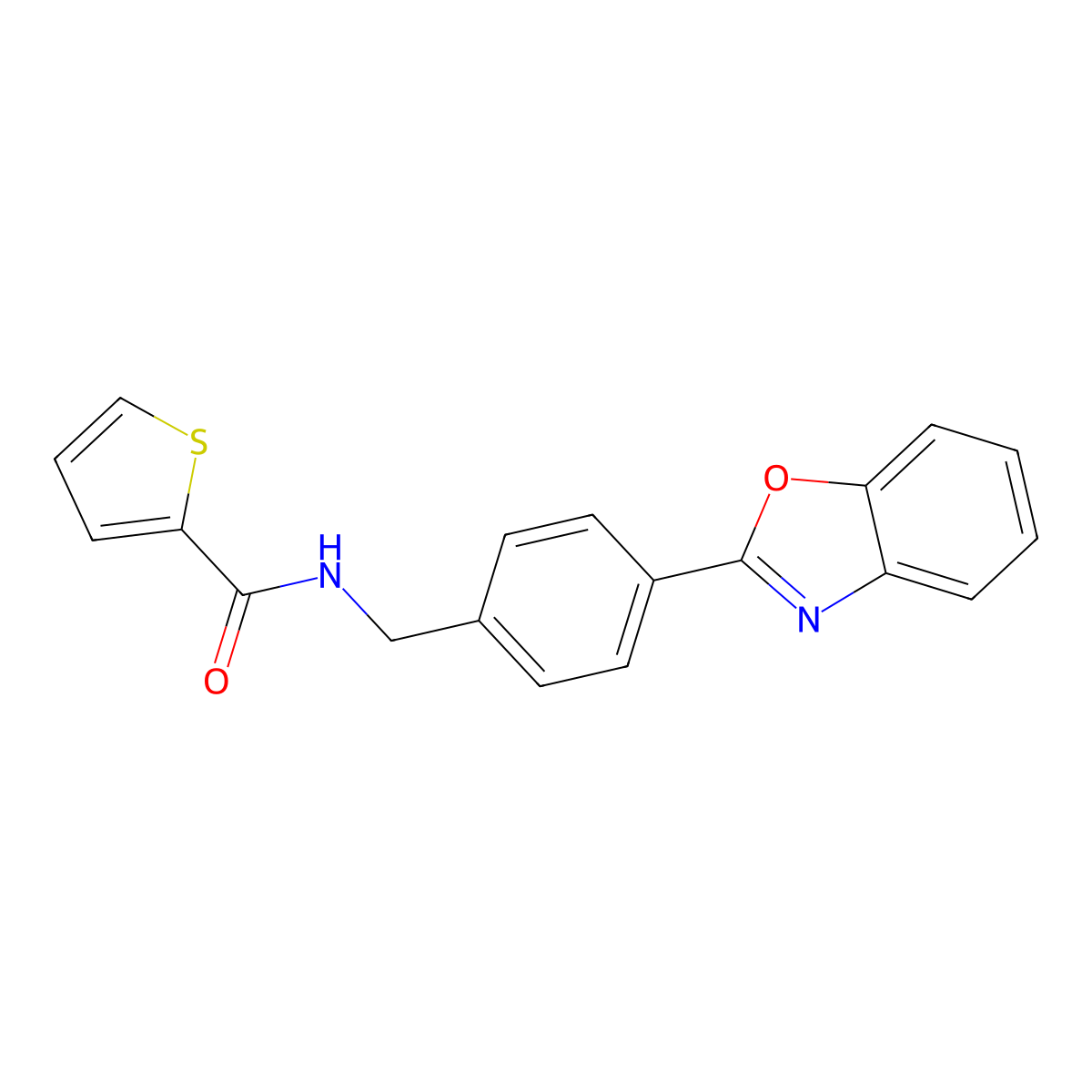 N-[4-(1,3-benzoxazol-2-yl)benzyl]thiophene-2-carboxamide molecular structure, CAS 842116-25-0