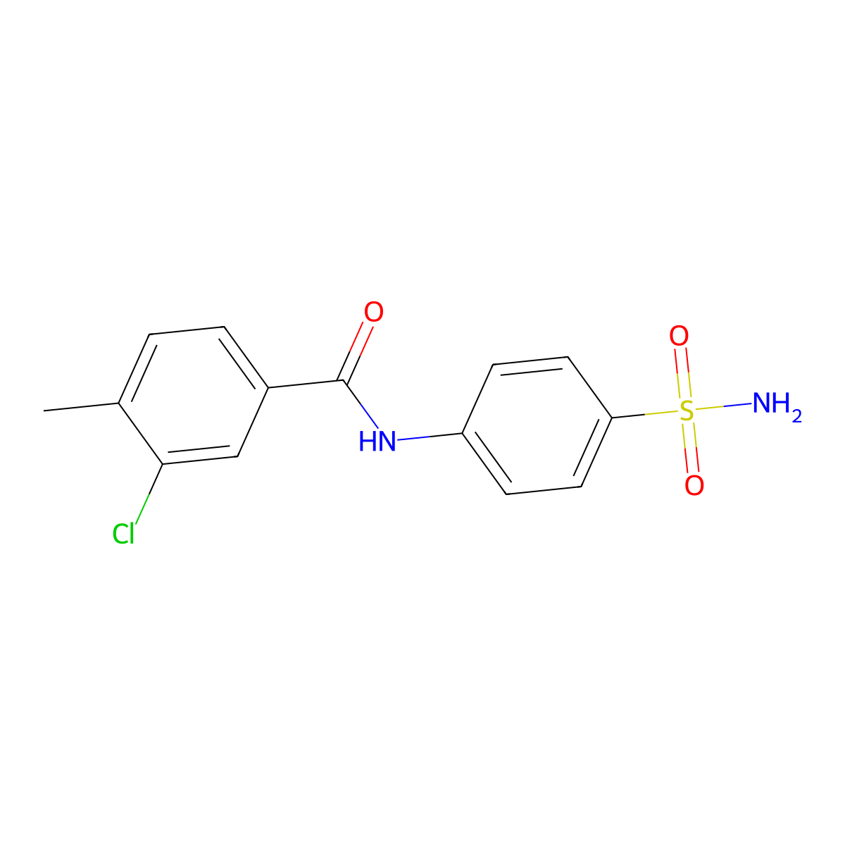 3-chloro-4-methyl-N-(4-sulfamoylphenyl)benzamide molecular structure, CAS 842116-26-1