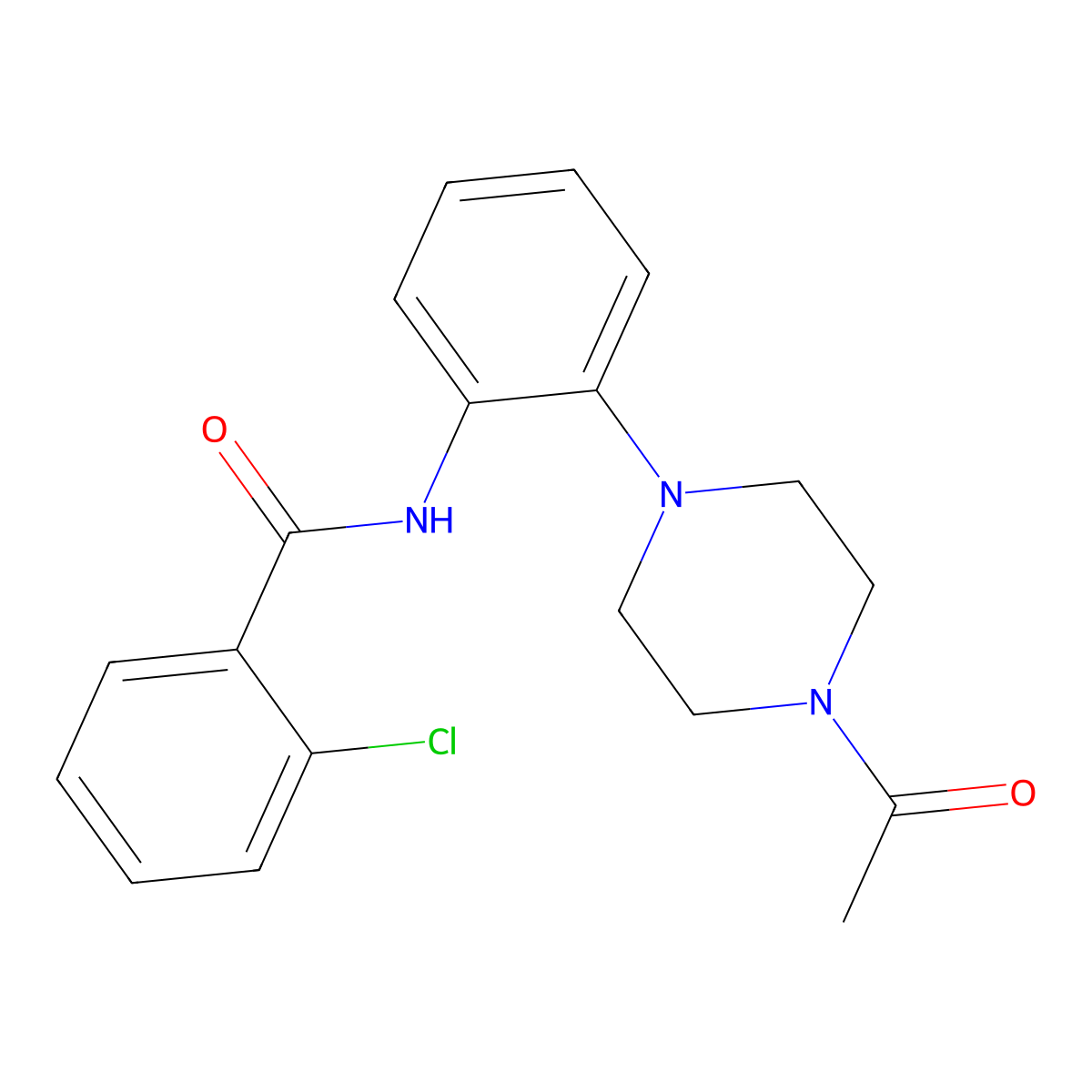 N-[2-(4-acetylpiperazin-1-yl)phenyl]-2-chlorobenzamide molecular structure, CAS 842116-28-3