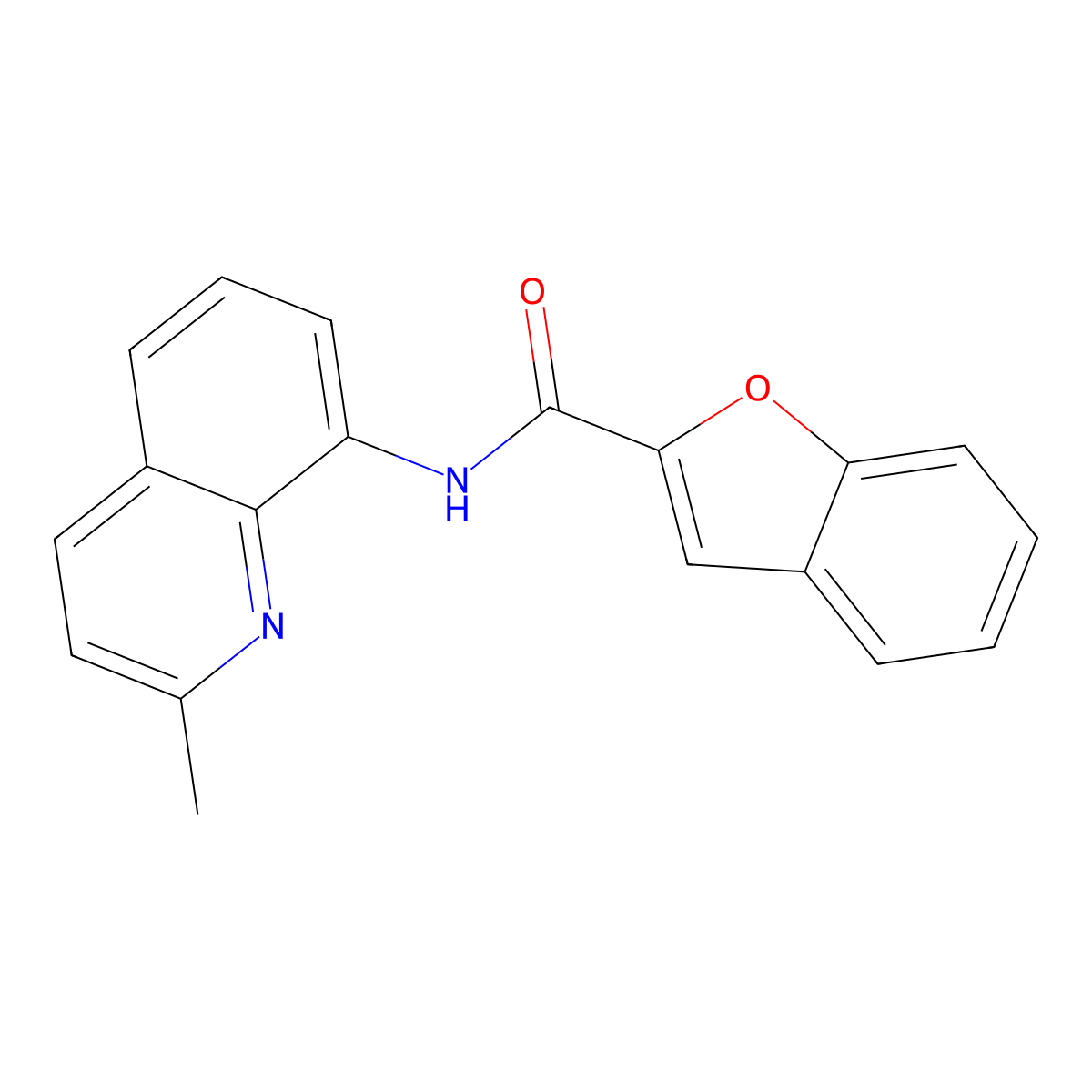 N-(2-methylquinolin-8-yl)-1-benzofuran-2-carboxamide molecular structure, CAS 842116-30-7