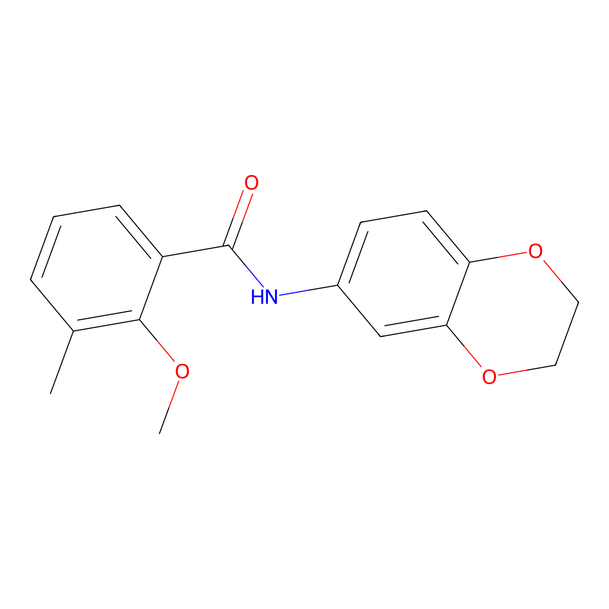N-(2,3-dihydro-1,4-benzodioxin-6-yl)-2-methoxy-3-methylbenzamide molecular structure, CAS 842116-33-0