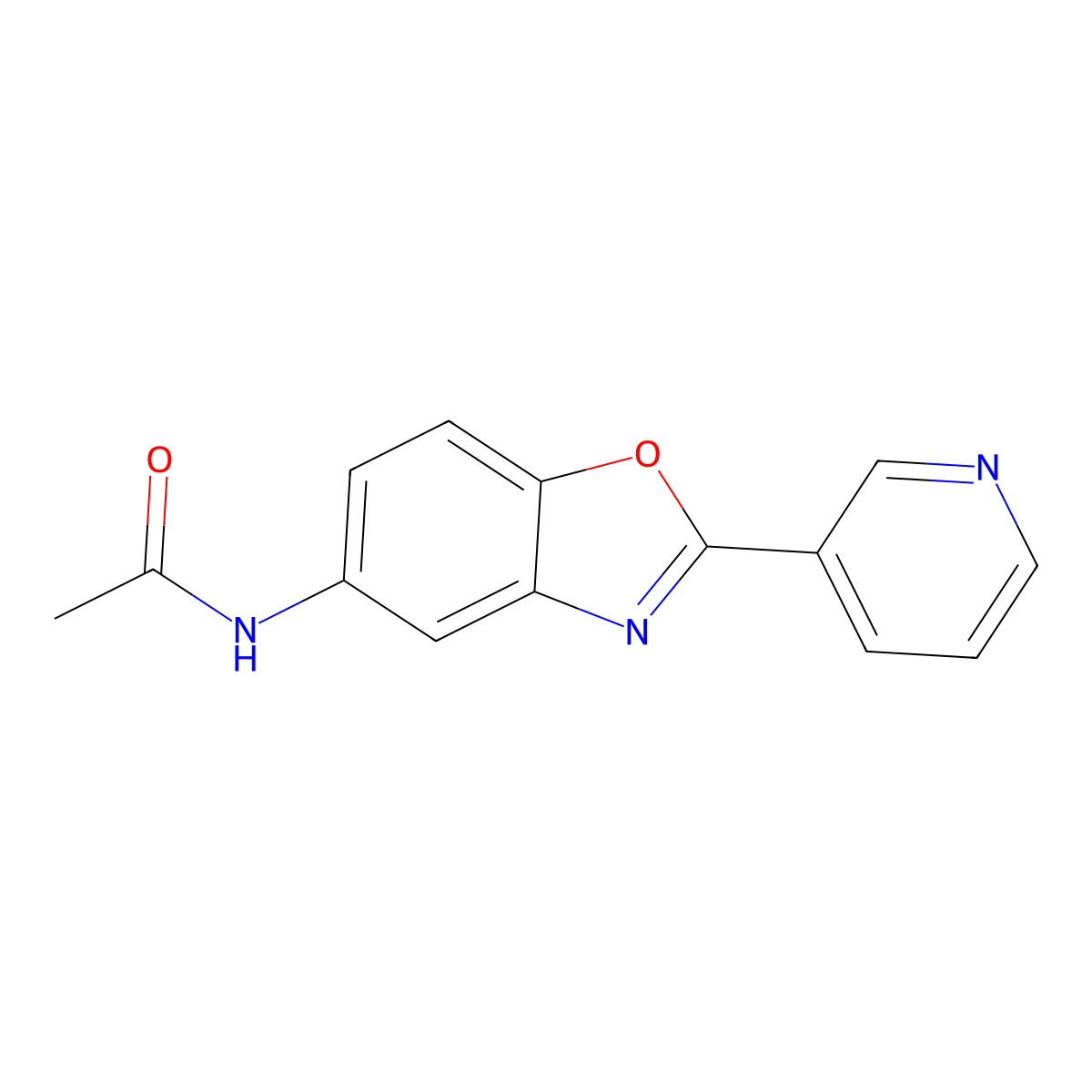 N-(2-pyridin-3-yl-1,3-benzoxazol-5-yl)acetamide molecular structure, CAS 842116-37-4