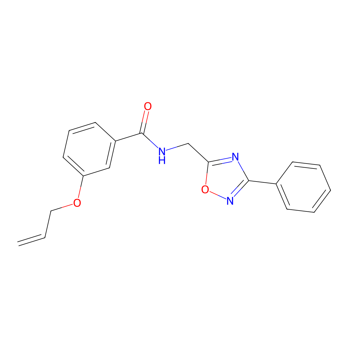 N-[(3-phenyl-1,2,4-oxadiazol-5-yl)methyl]-3-prop-2-enoxybenzamide molecular structure, CAS 842116-38-5