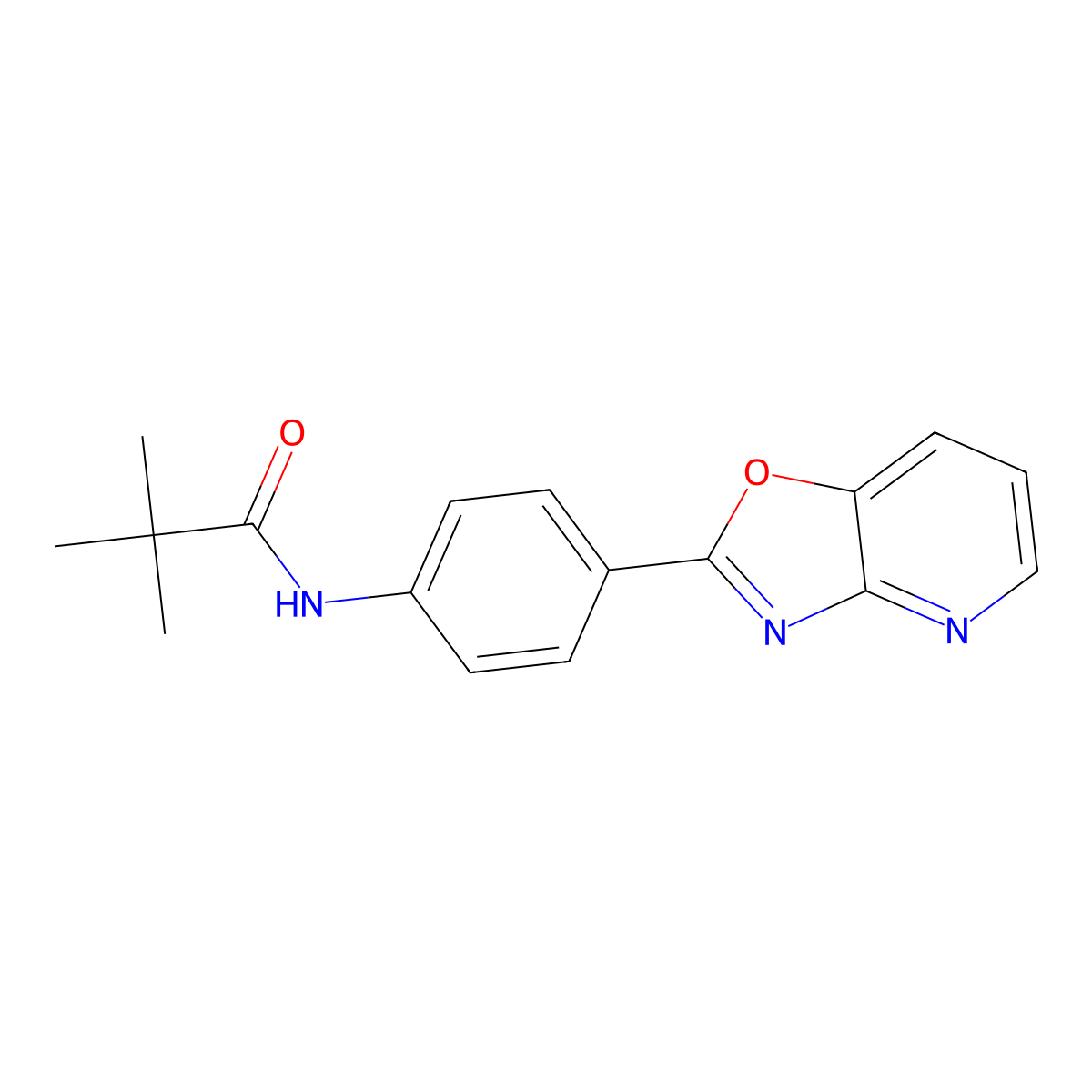 2,2-dimethyl-N-[4-([1,3]oxazolo[4,5-b]pyridin-2-yl)phenyl]propanamide molecular structure, CAS 842116-39-6