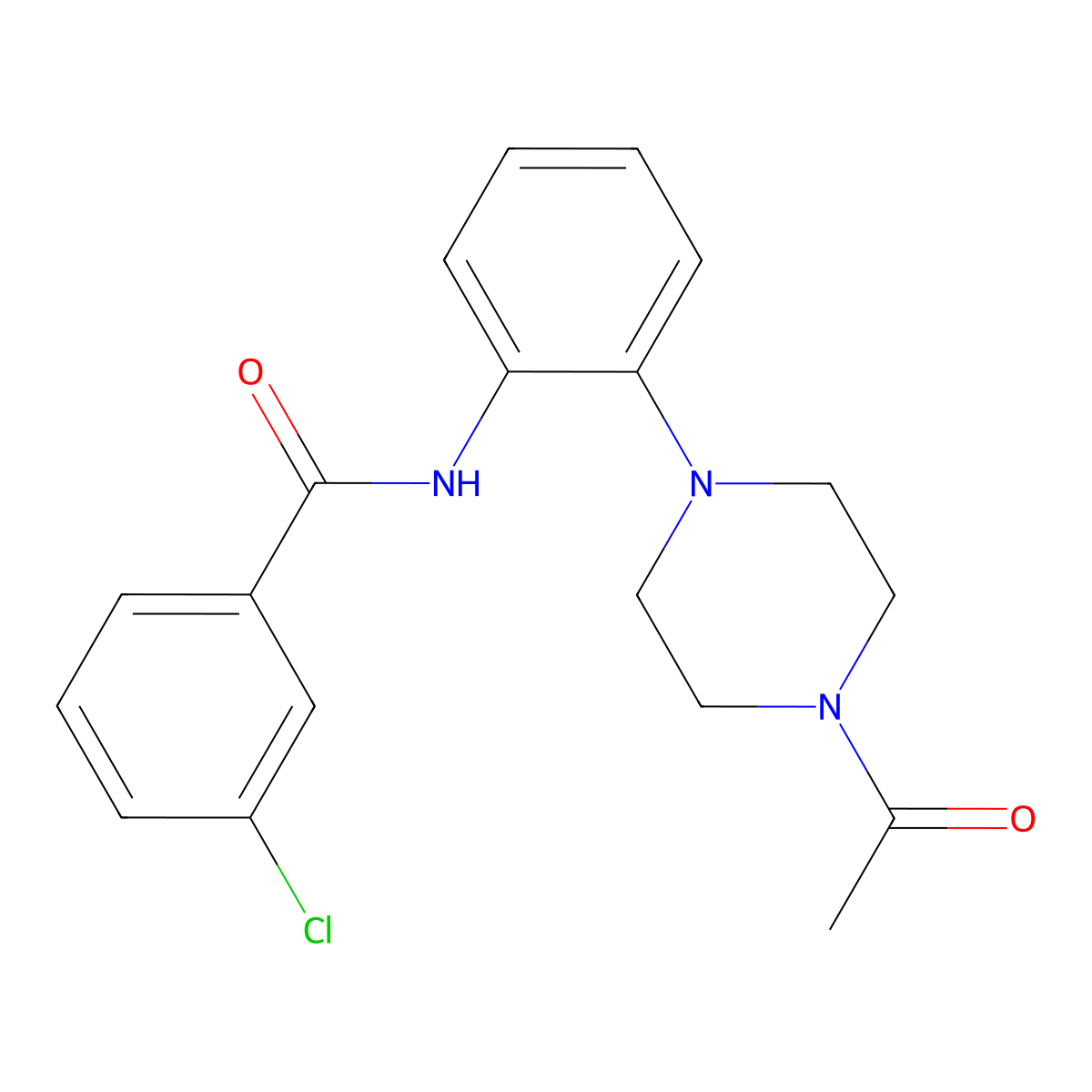 N-[2-(4-acetylpiperazin-1-yl)phenyl]-3-chlorobenzamide molecular structure, CAS 842116-50-1