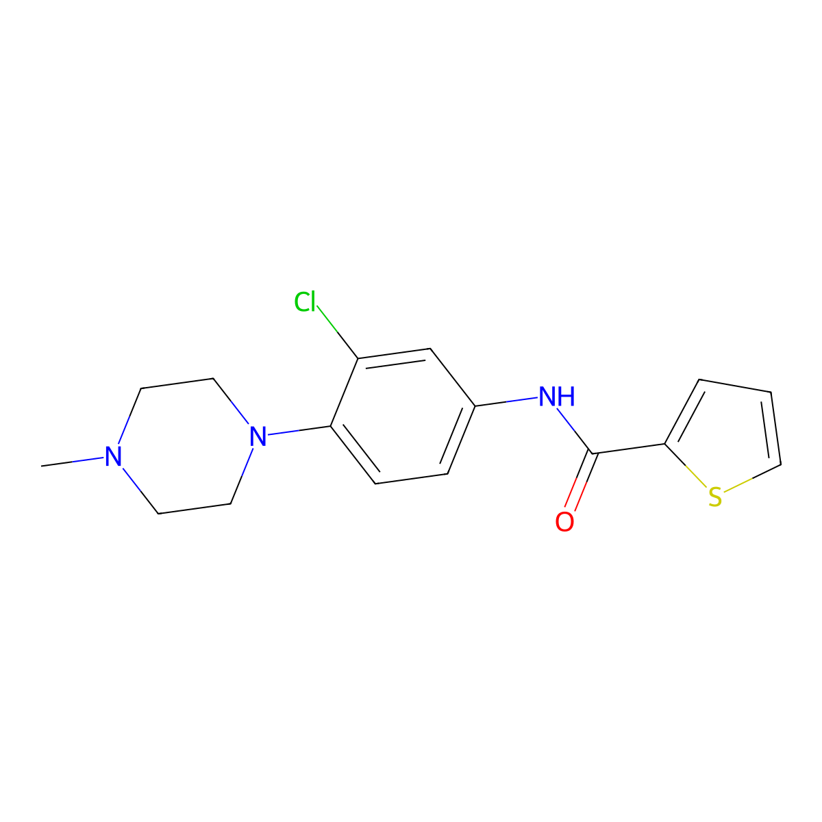 N-[3-chloro-4-(4-methylpiperazin-1-yl)phenyl]thiophene-2-carboxamide molecular structure, CAS 842116-56-7