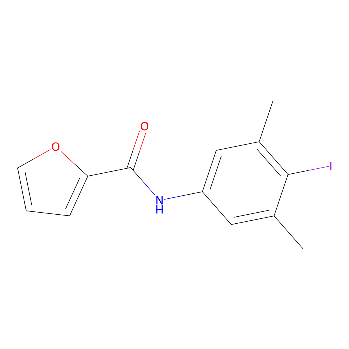 N-(4-iodo-3,5-dimethylphenyl)furan-2-carboxamide molecular structure, CAS 842116-66-9