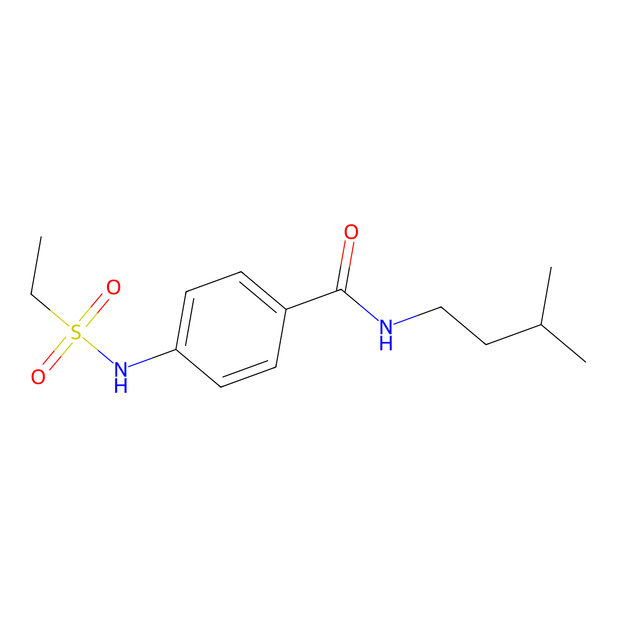 4-(ethylsulfonylamino)-N-(3-methylbutyl)benzamide molecular structure, CAS 842116-87-4