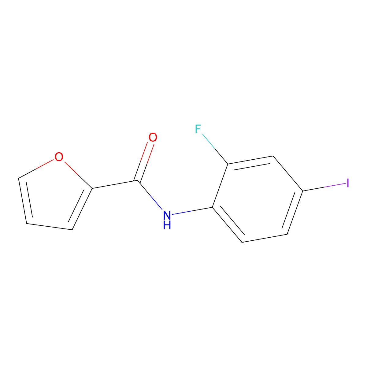 N-(2-fluoro-4-iodophenyl)furan-2-carboxamide molecular structure, CAS 842117-01-5